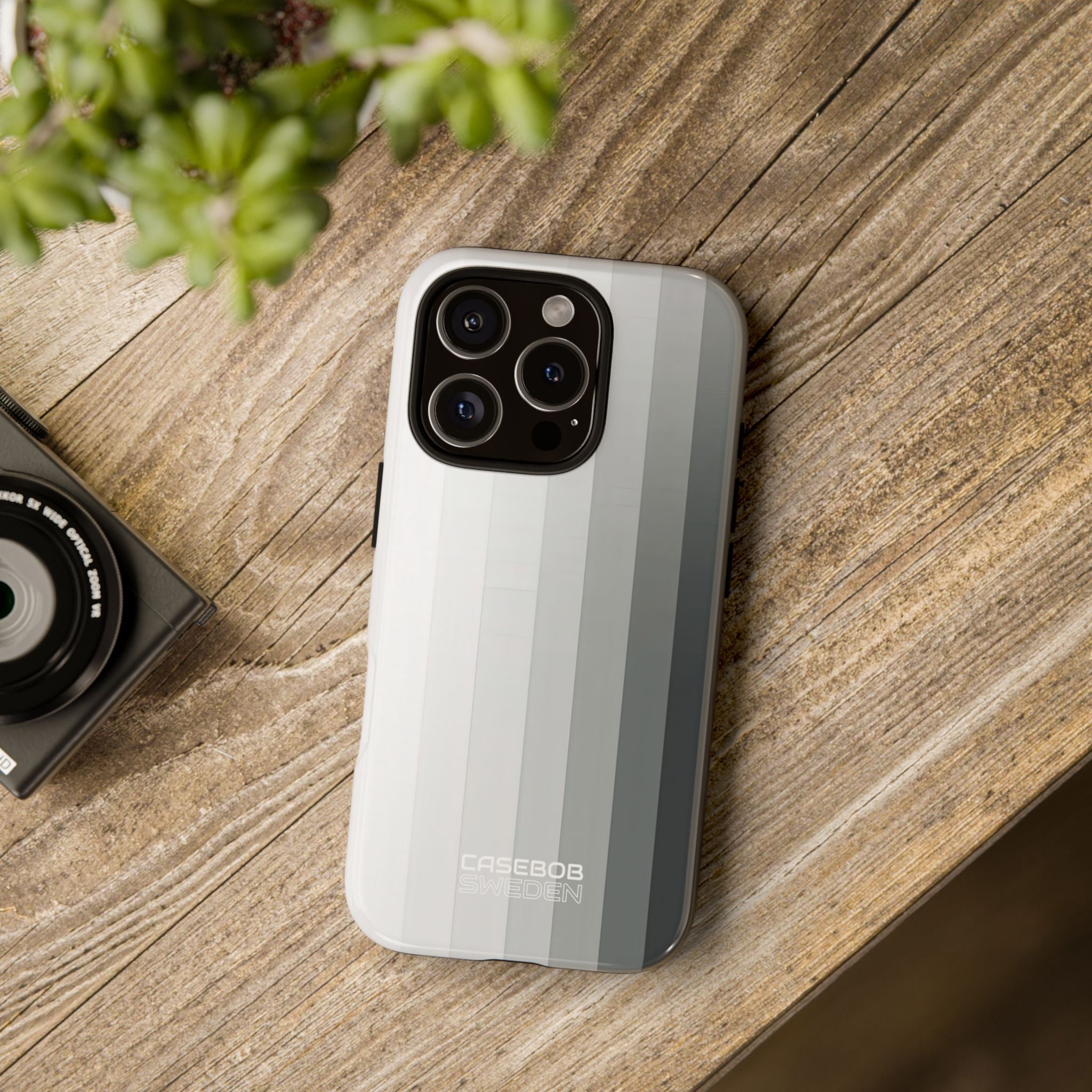Silver Gradient Stripes iPhone 16 - Tough