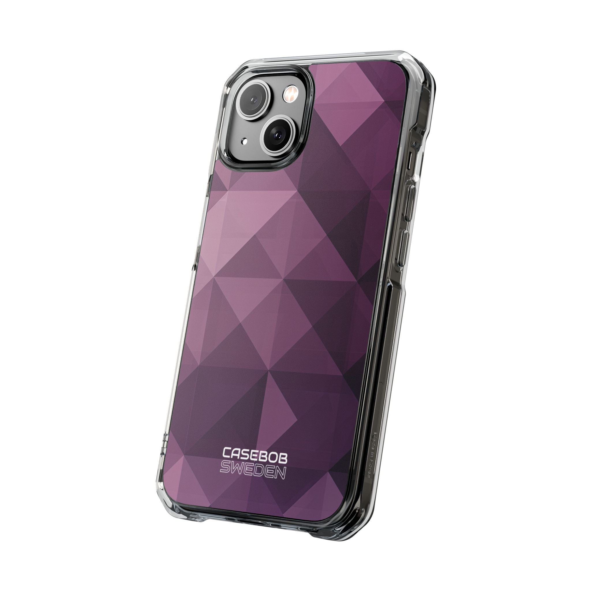 Paarse geometrische mozaïek iPhone 14 - Impact Clear+