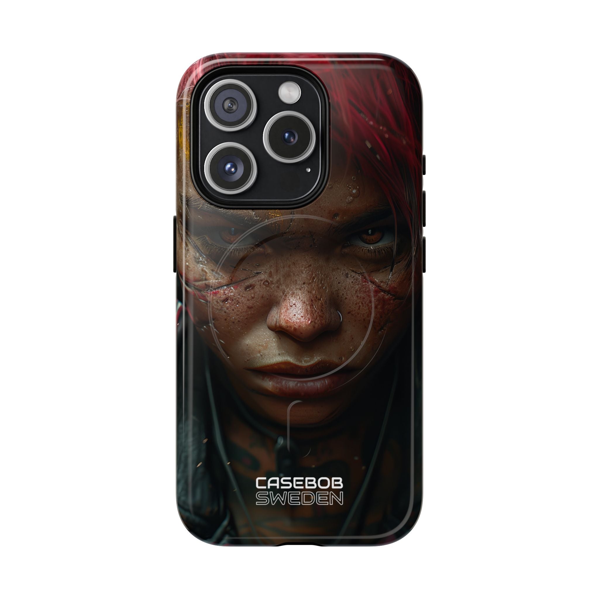 Cyberpunk Rebel Portrait iPhone 15 - Tough+