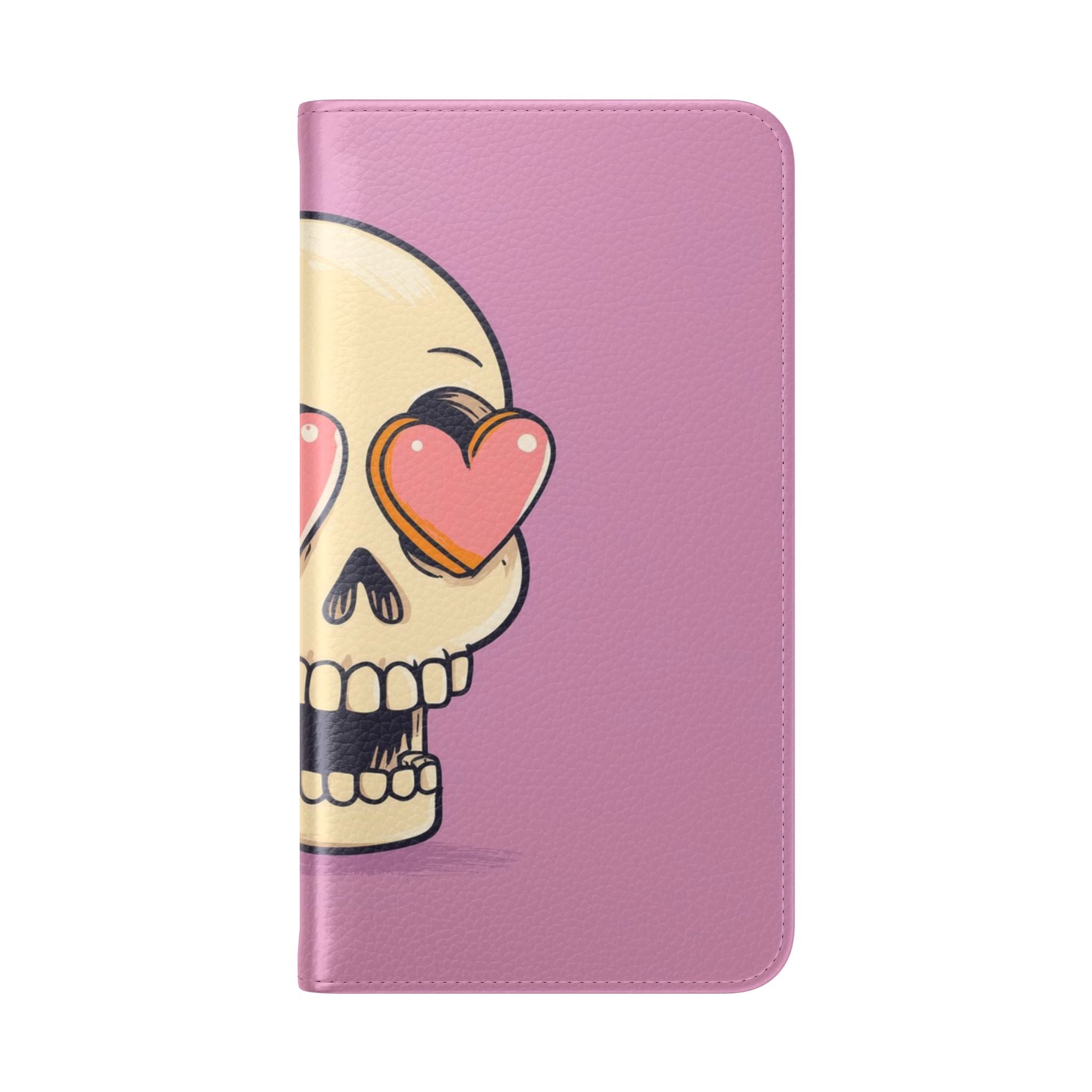 Heart Eyes Skull - Samsung S23 Case - Wallet