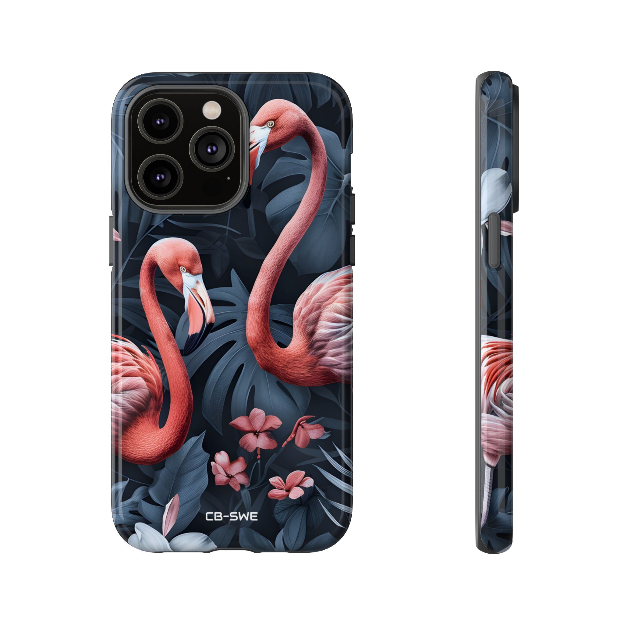 Flamingos Embrace Nature - iPhone Case