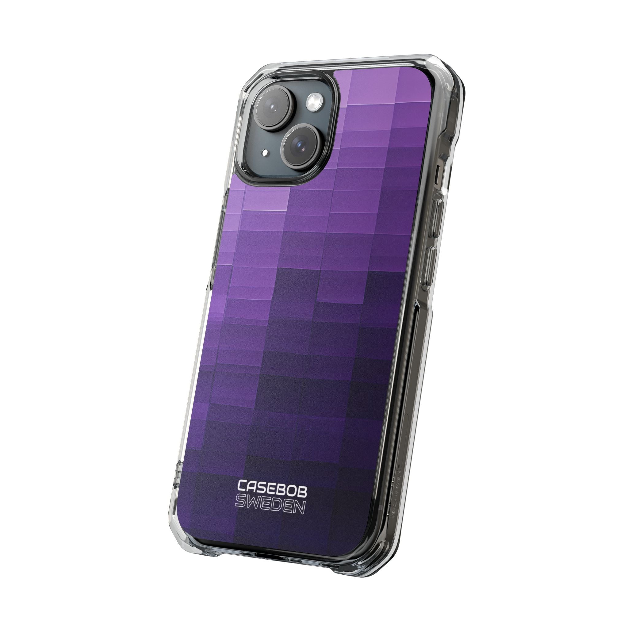 Purple Horizon Grid iPhone 15 - Impact Clear+