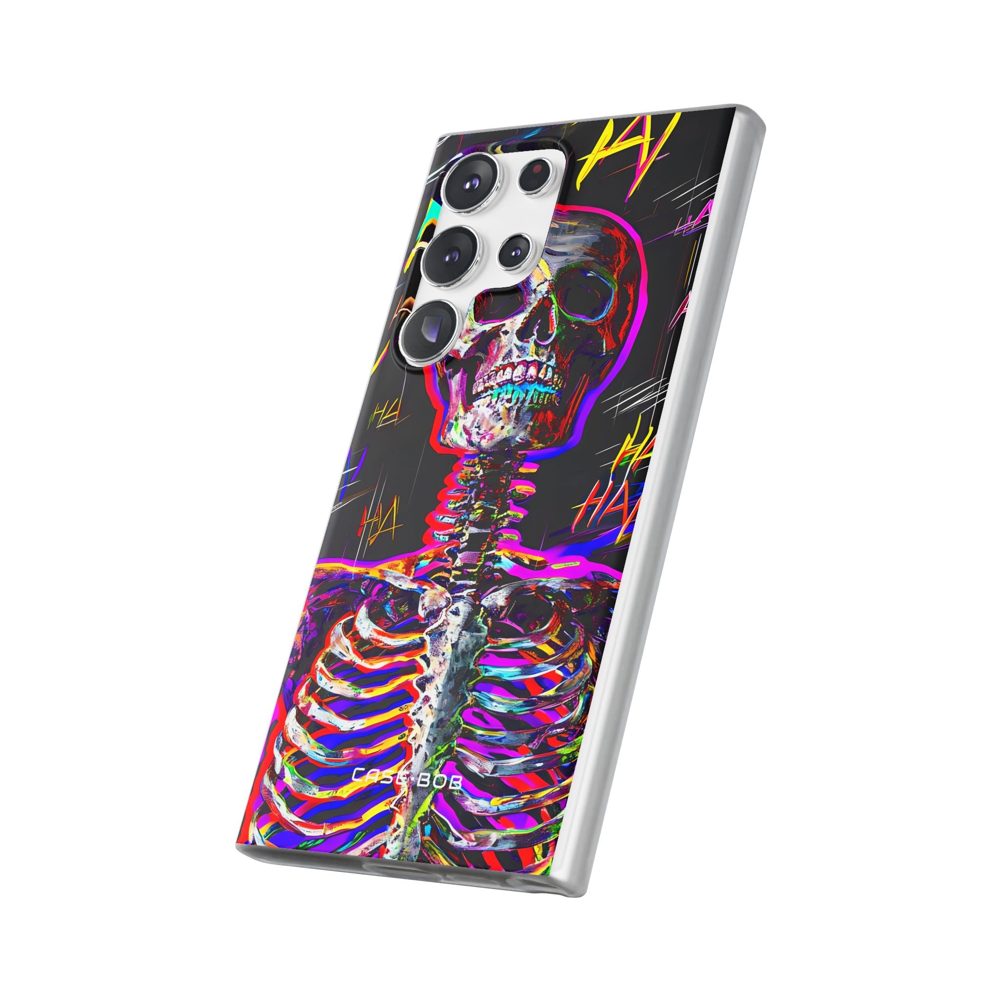 Neon Skeleton Laugh Samsung S23 Ultra Case - Soft