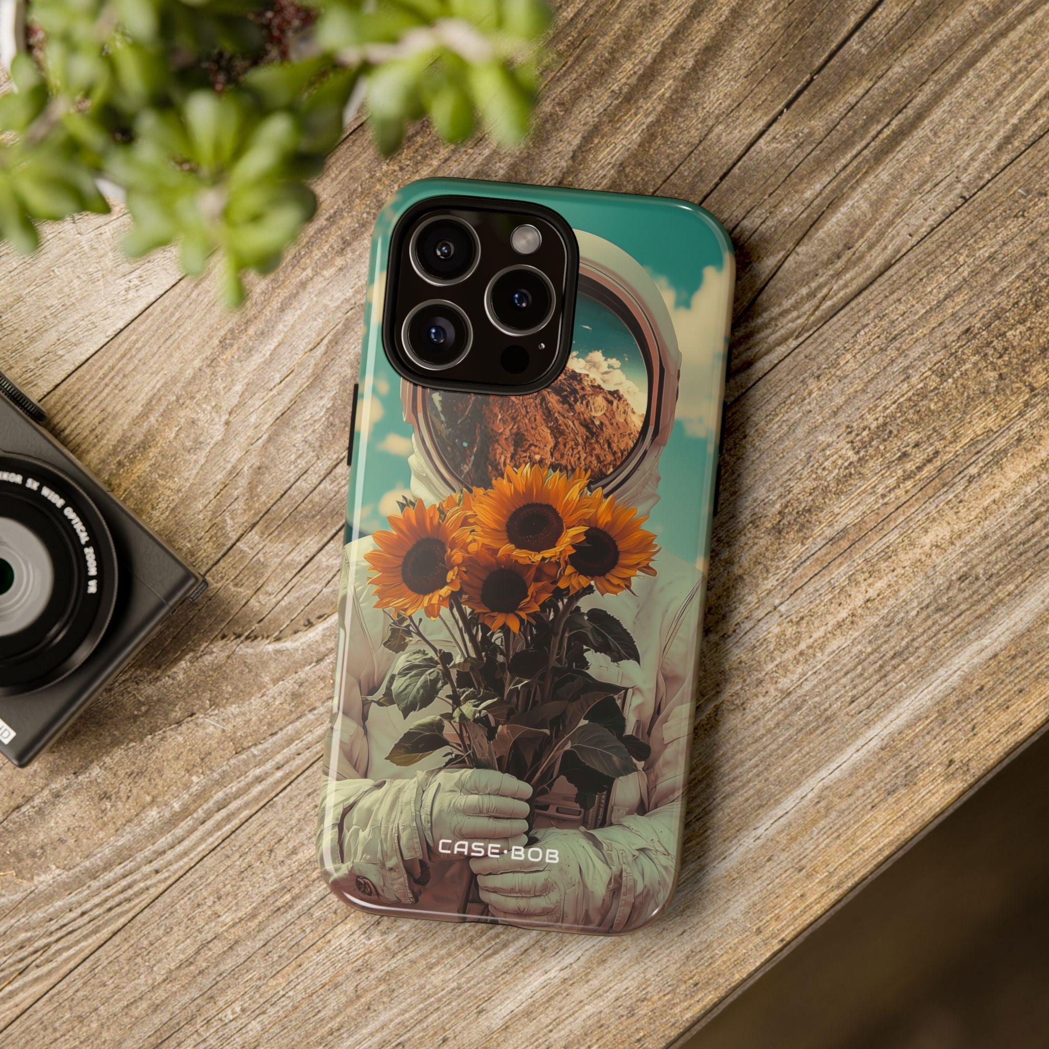 Sunflower Astronaut iPhone 16 Pro Max Case - Tough