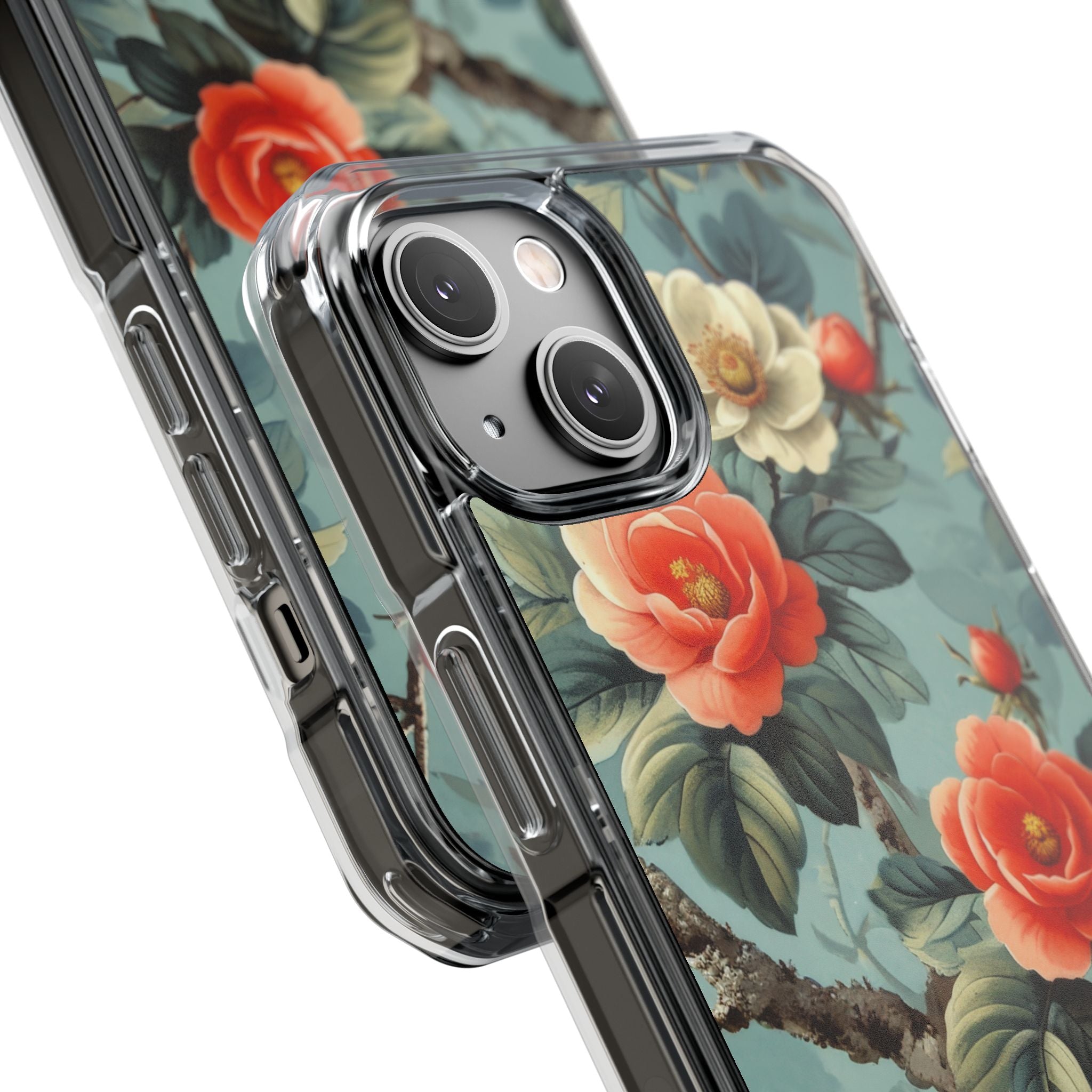 Coral Blossom Tapestry iPhone 14 - Impact Clear+