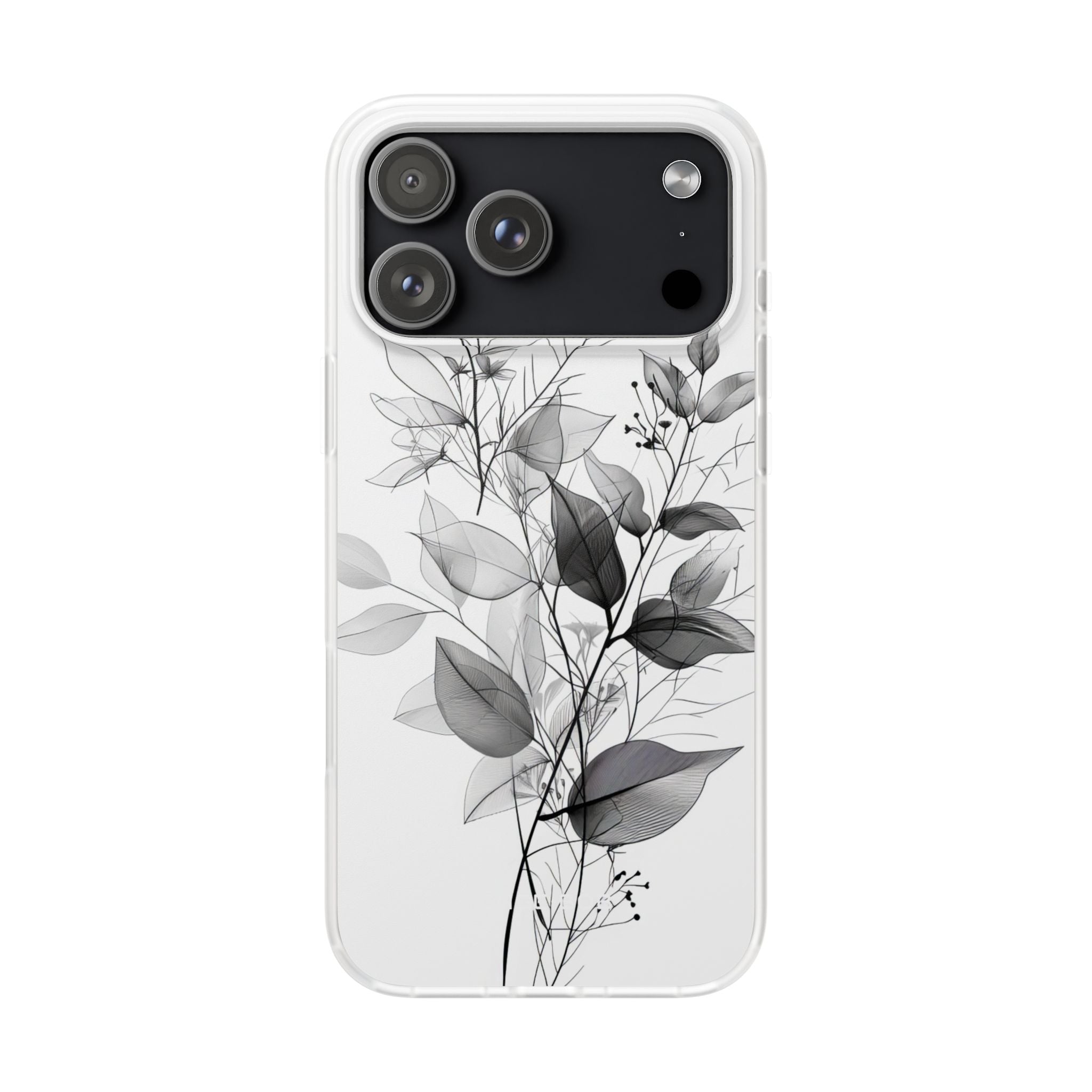 Veined Leaves Gray iPhone 17 Pro MaxCase - Soft