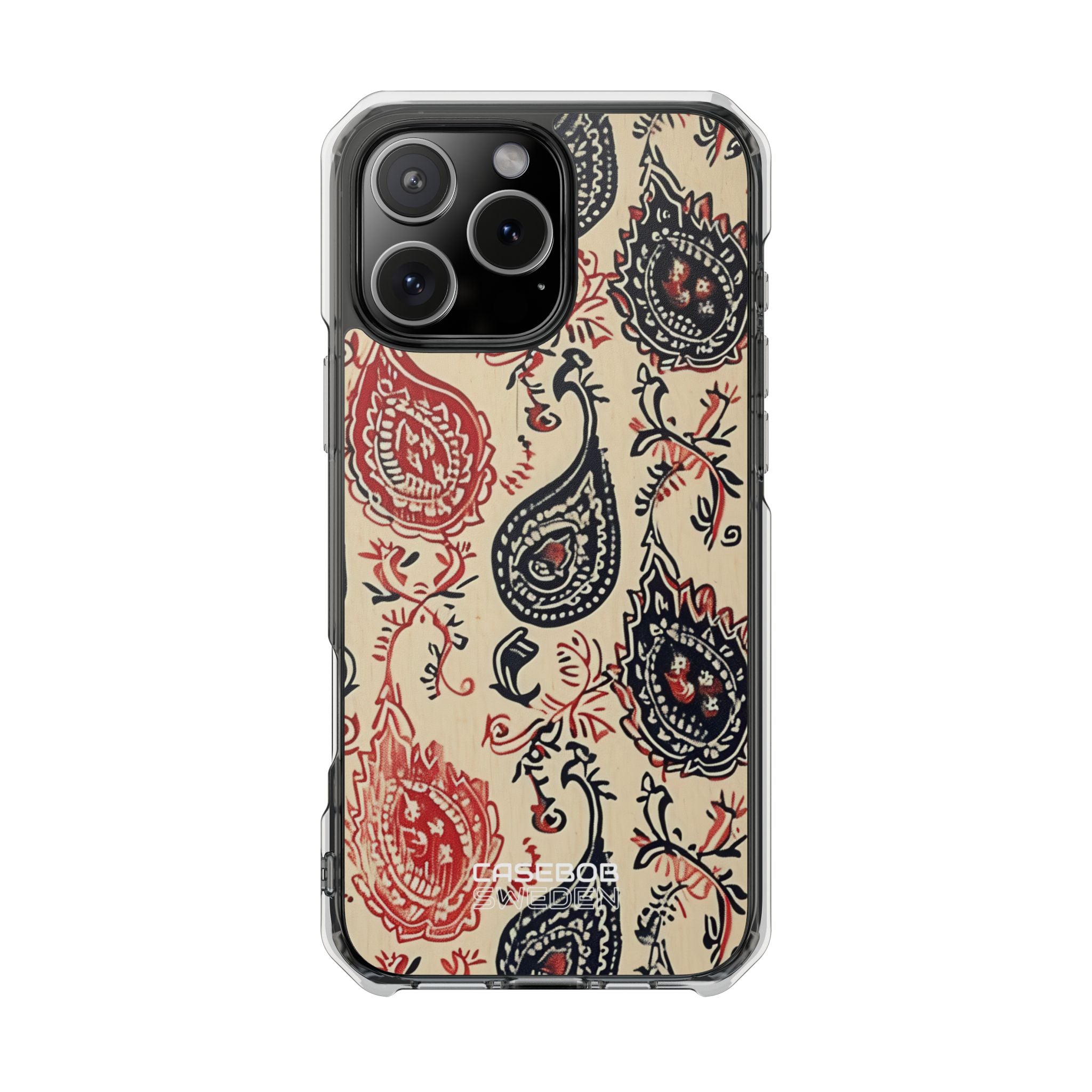 Navy Paisley Swirl iPhone 16 - Impact Clear+