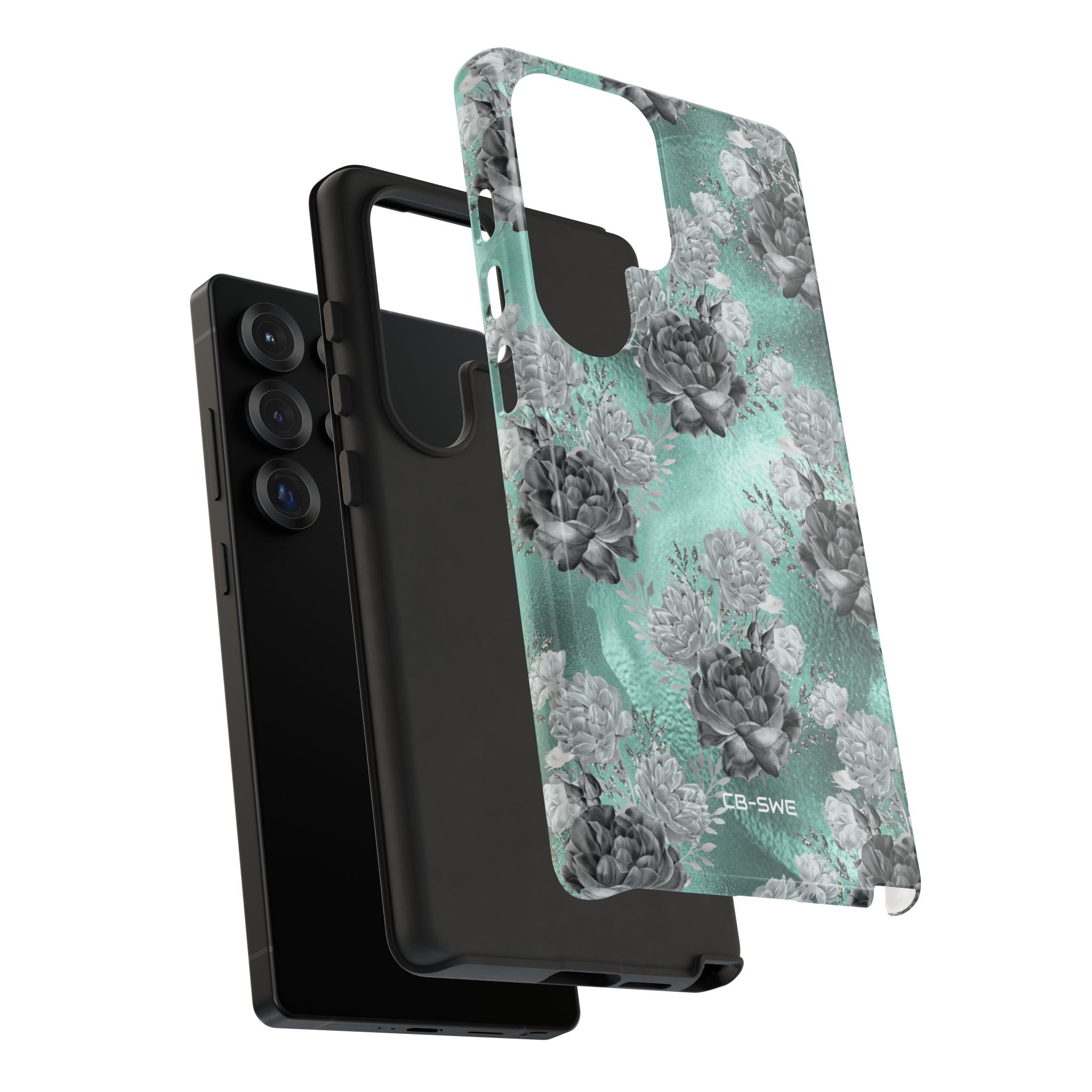 Teal Floral Elegance - Samsung Case