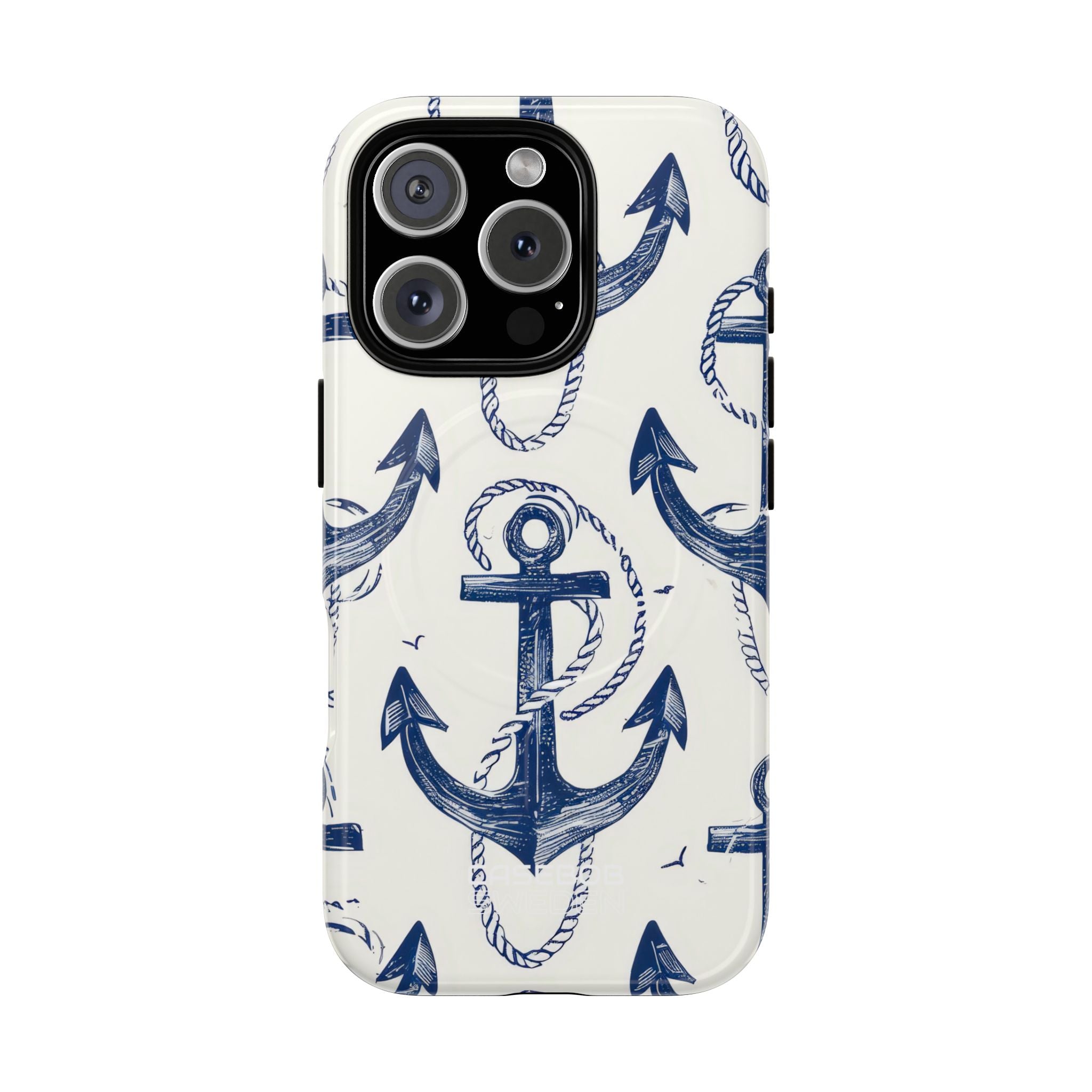 Navy Anchor Tapestry iPhone 16 - Tough+