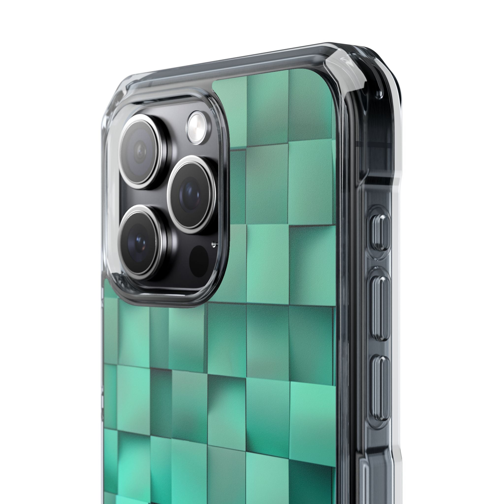 Folded Blue Squares iPhone 15 - Impact Clear+