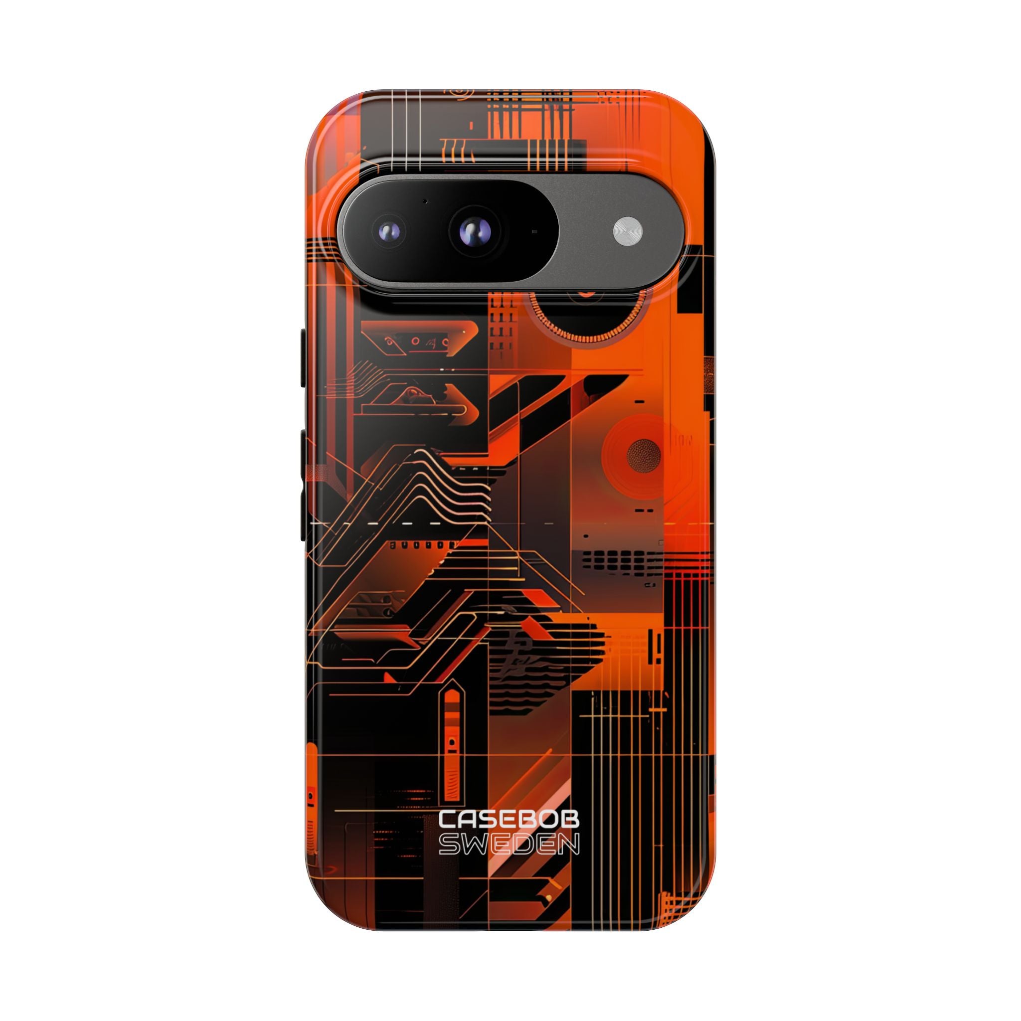 Orange Circuit Dreams Google Pixel 9 - Tough