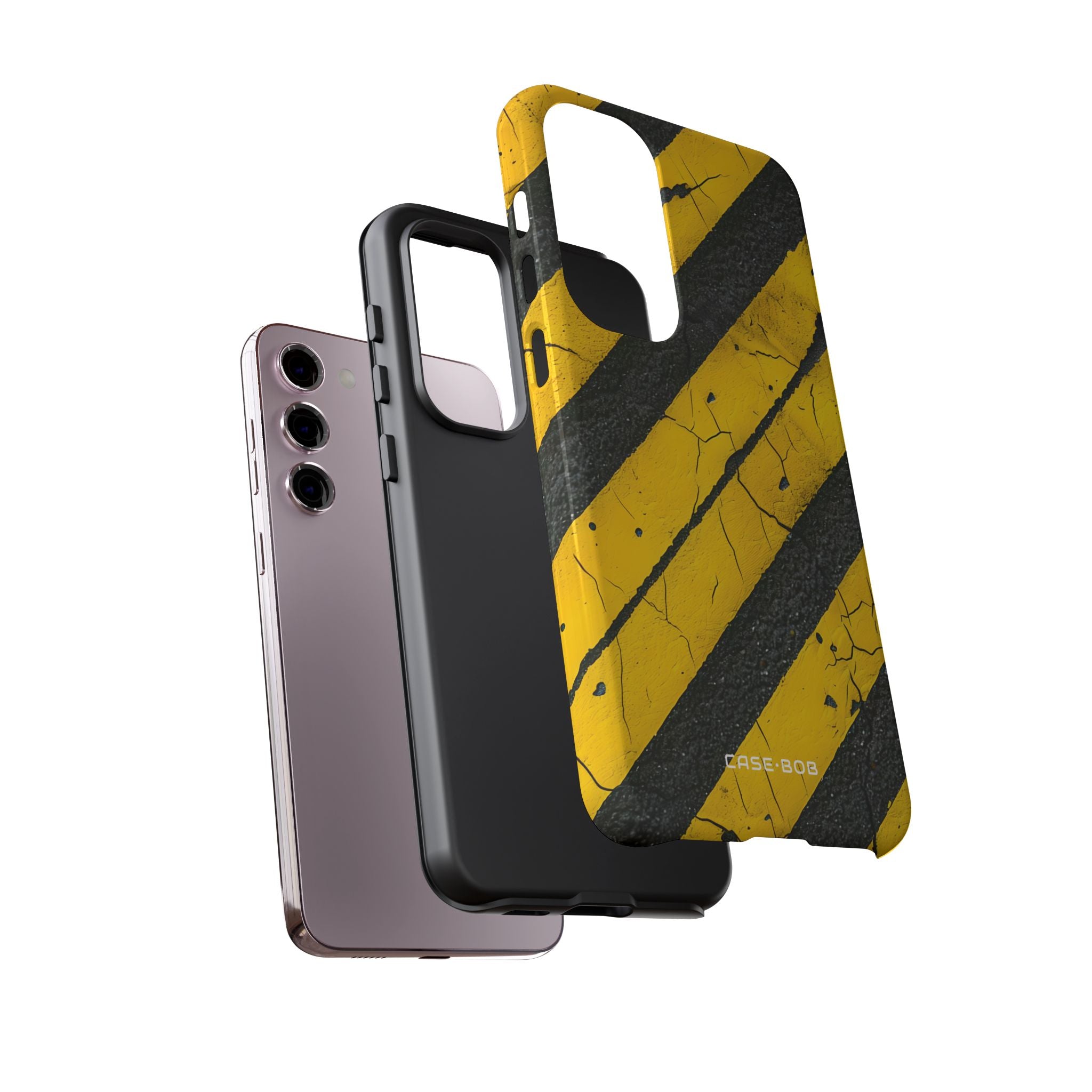 Yellow Stripe Distress Samsung S23 Plus Case - Tough