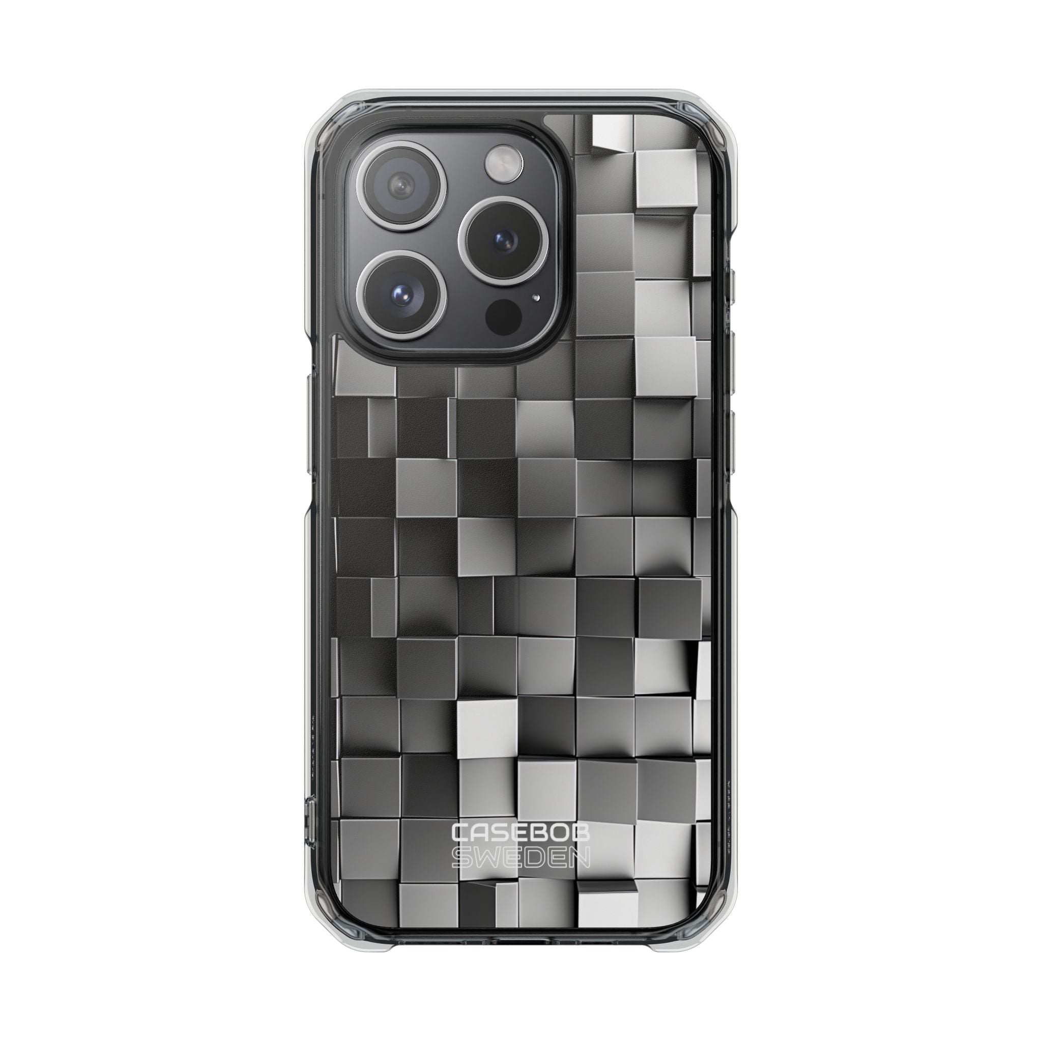 Monochrome Cube Depth iPhone 15 - Impact Clear+
