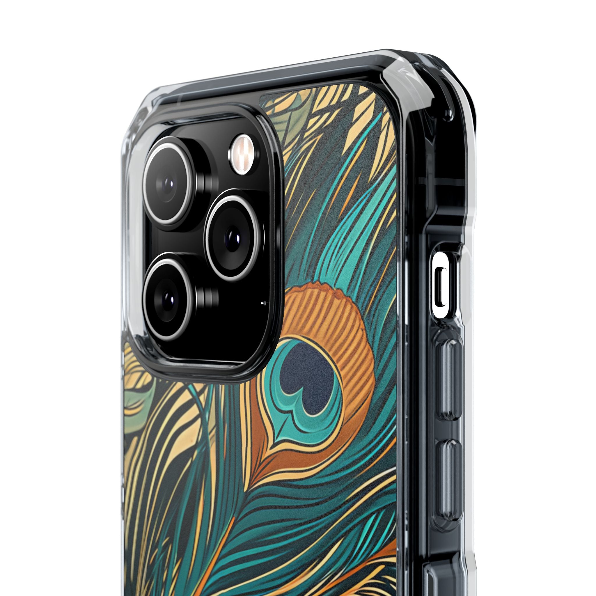 Peacock Feather Whirl iPhone 14 - Impact Clear+