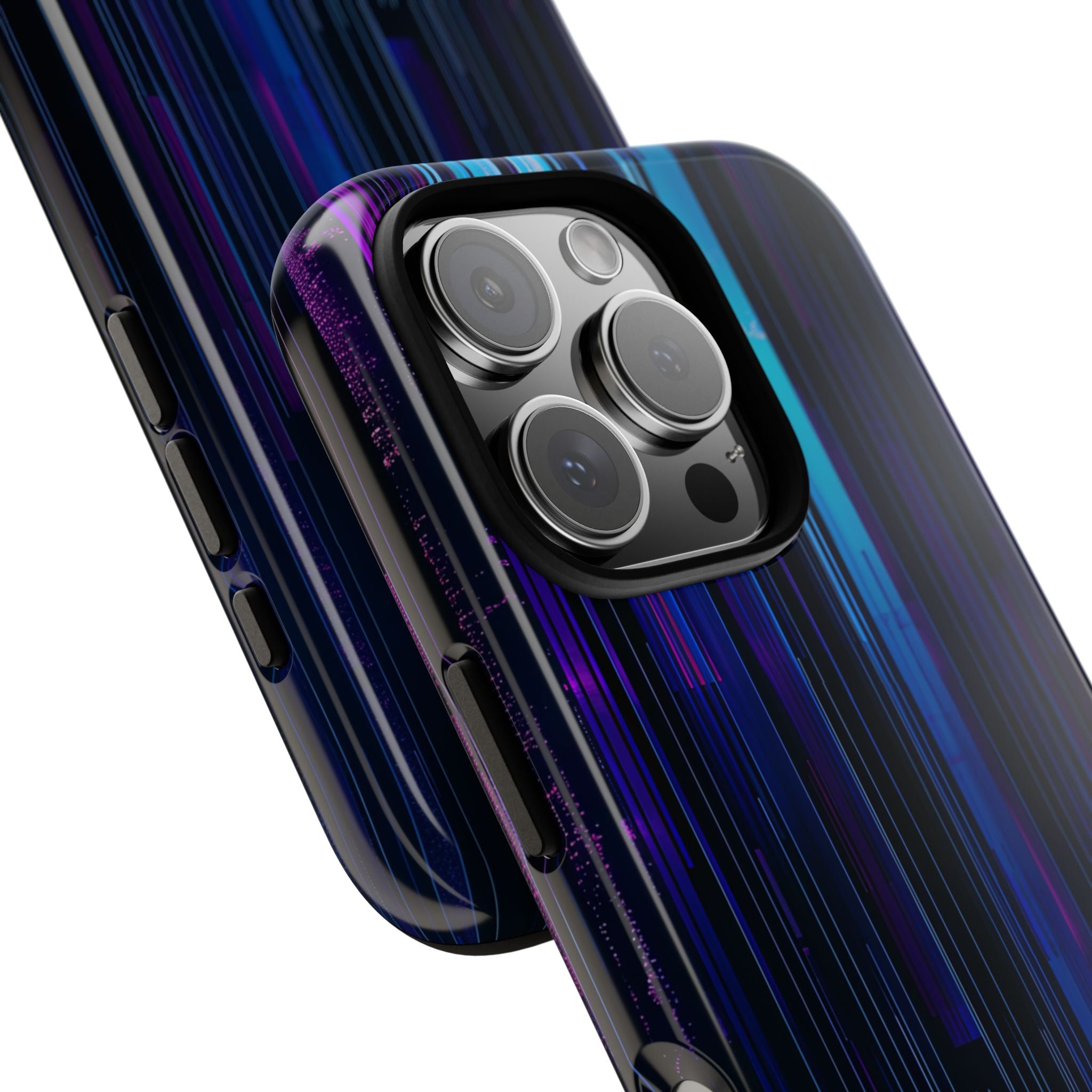 Neon Glitch Stripes iPhone 16 - Tough