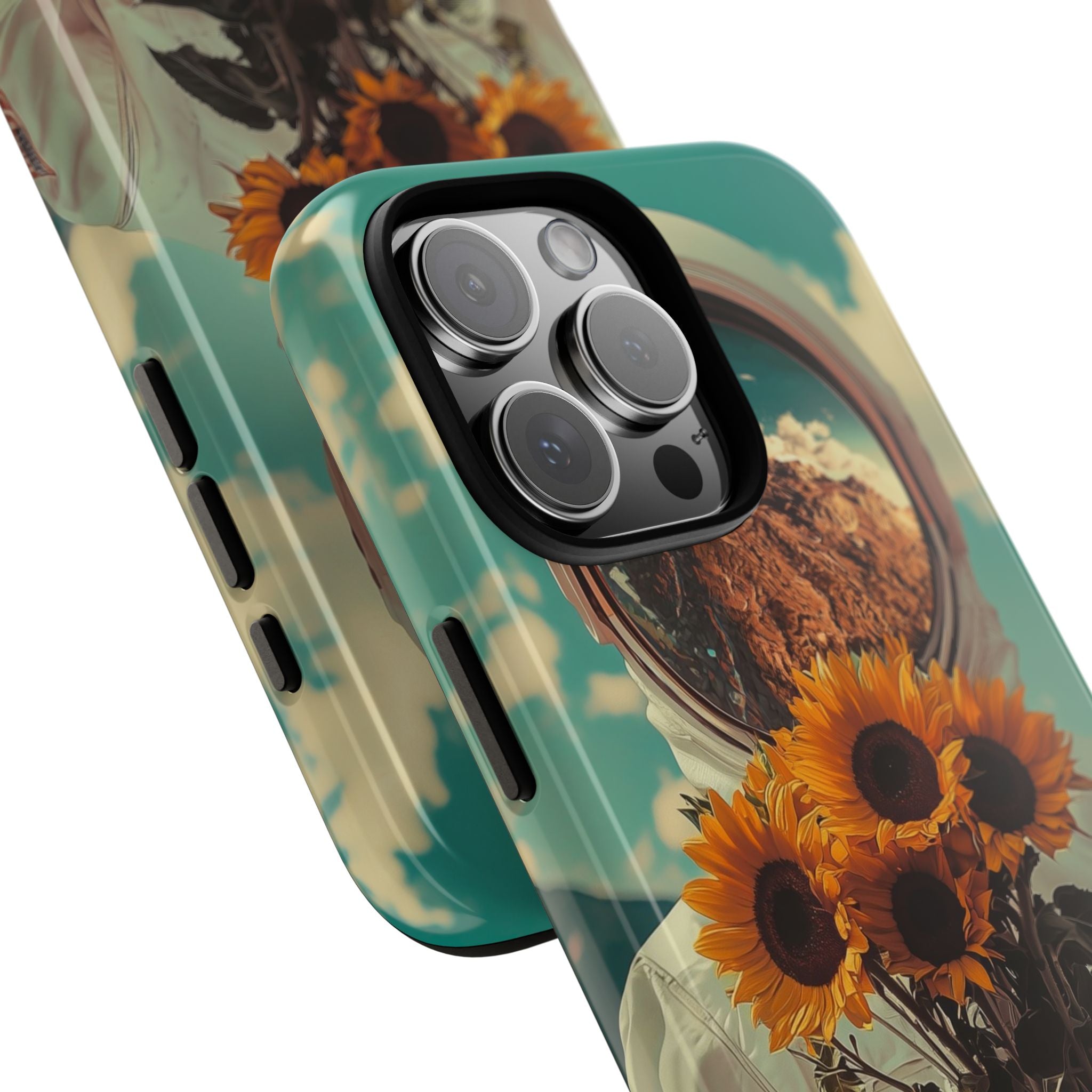 Sunflower Astronaut iPhone 16 Pro Max Case - Tough