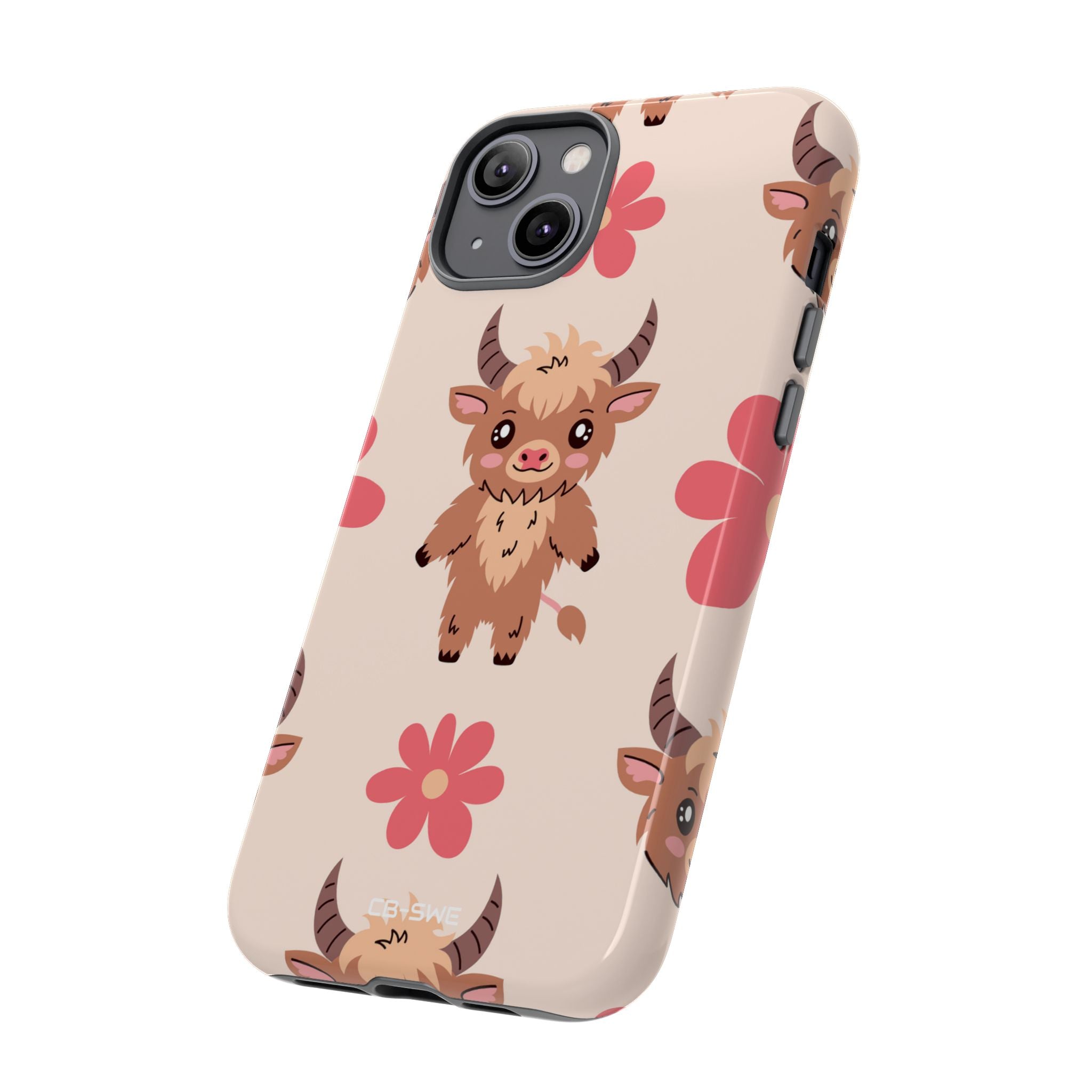 Cute Cattle & Flowers - iPhone Case