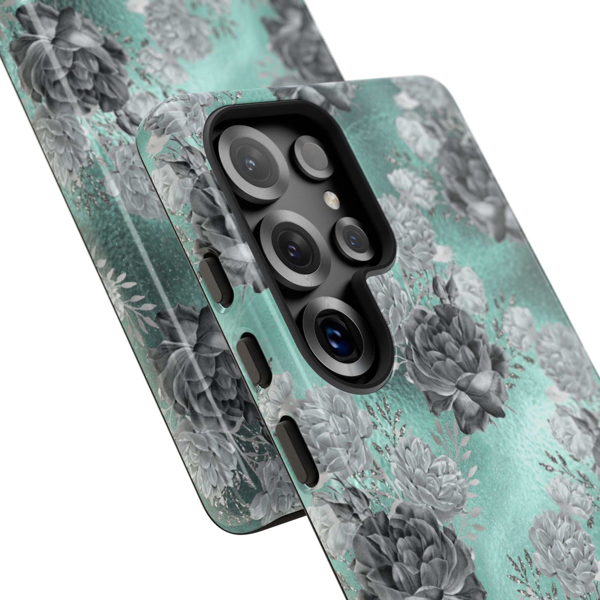 Teal Floral Elegance - Samsung Case