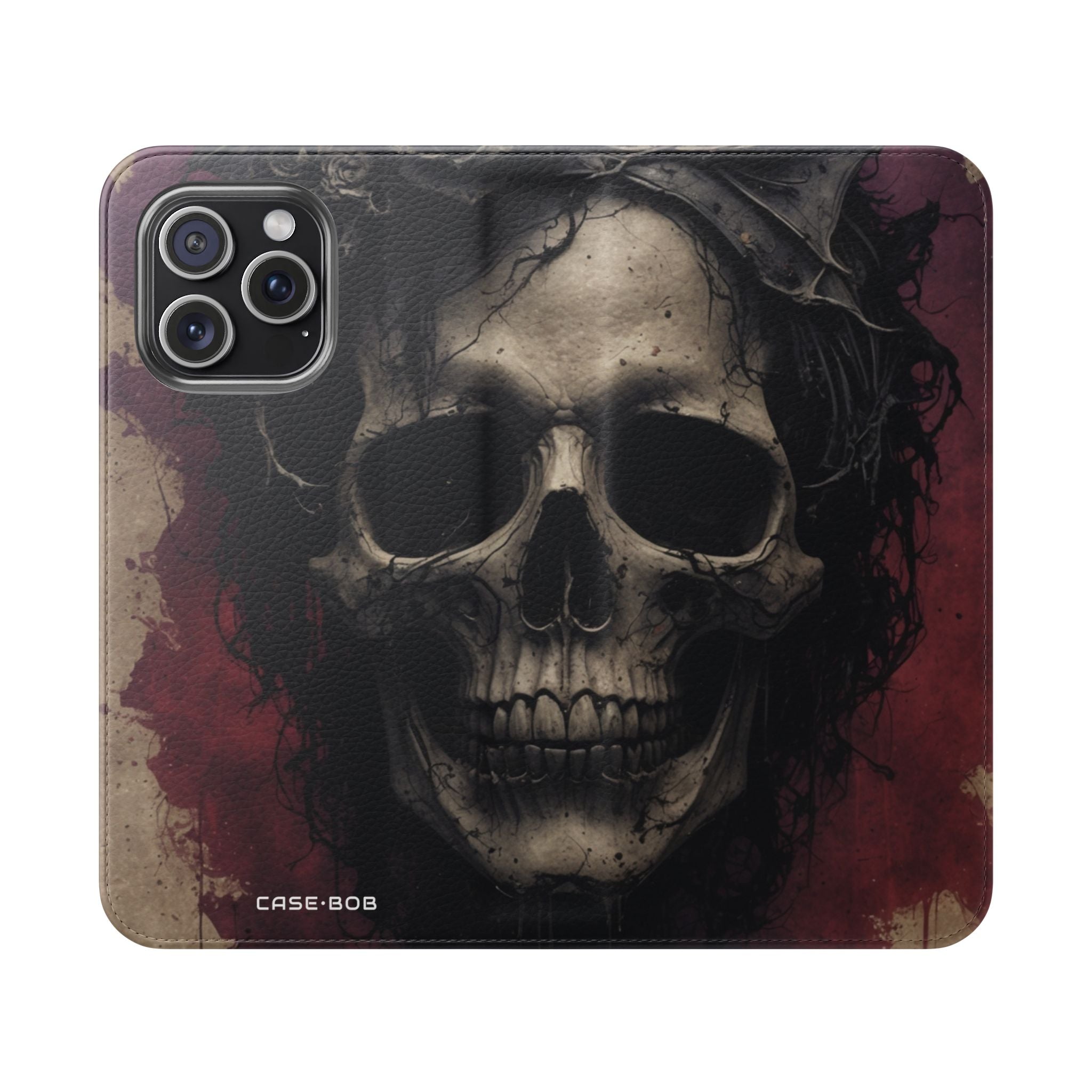 Winged Skull Rose - iPhone 15 Pro Max Case - Wallet