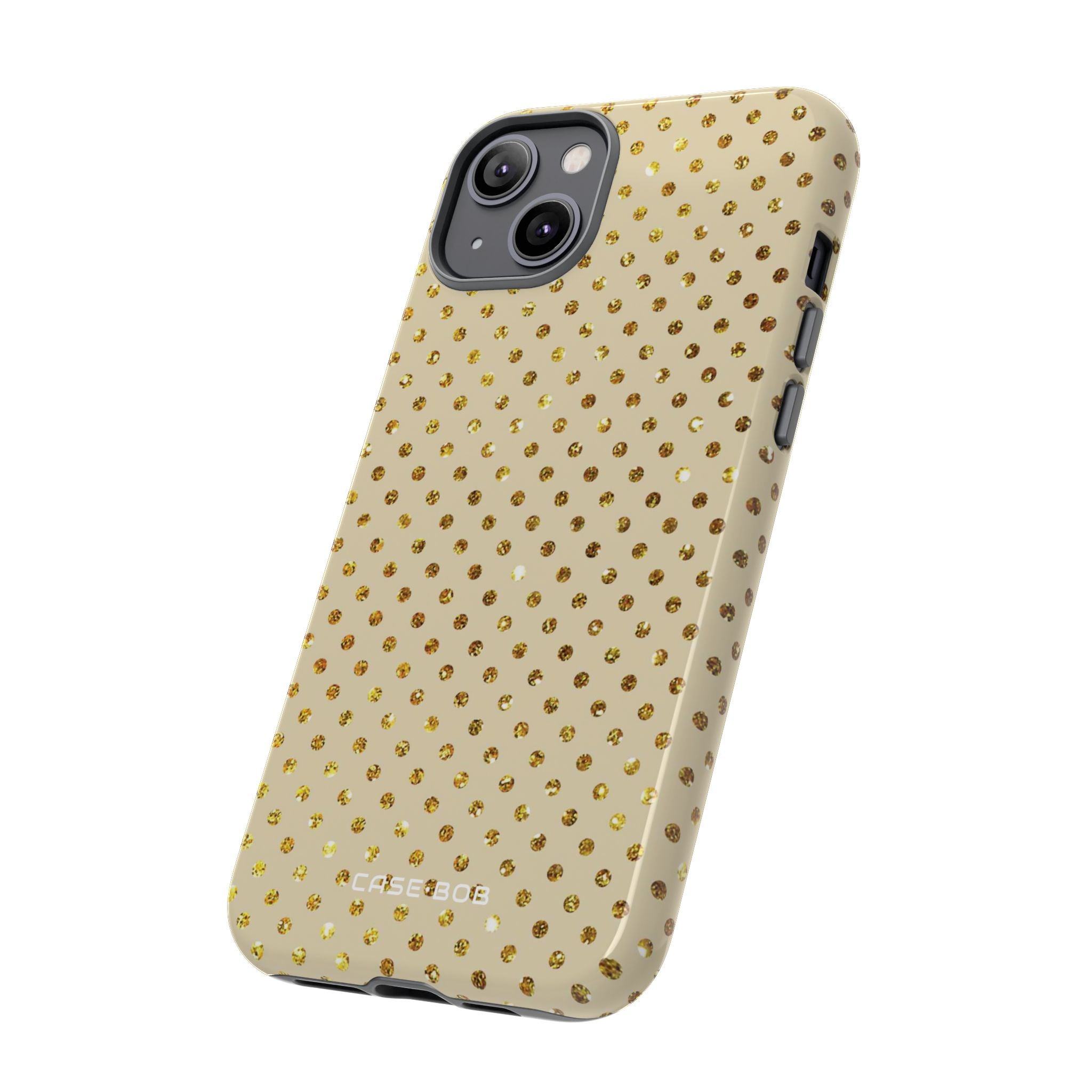 Gold Sparkle Grid iPhone 14 Plus Case - Tough