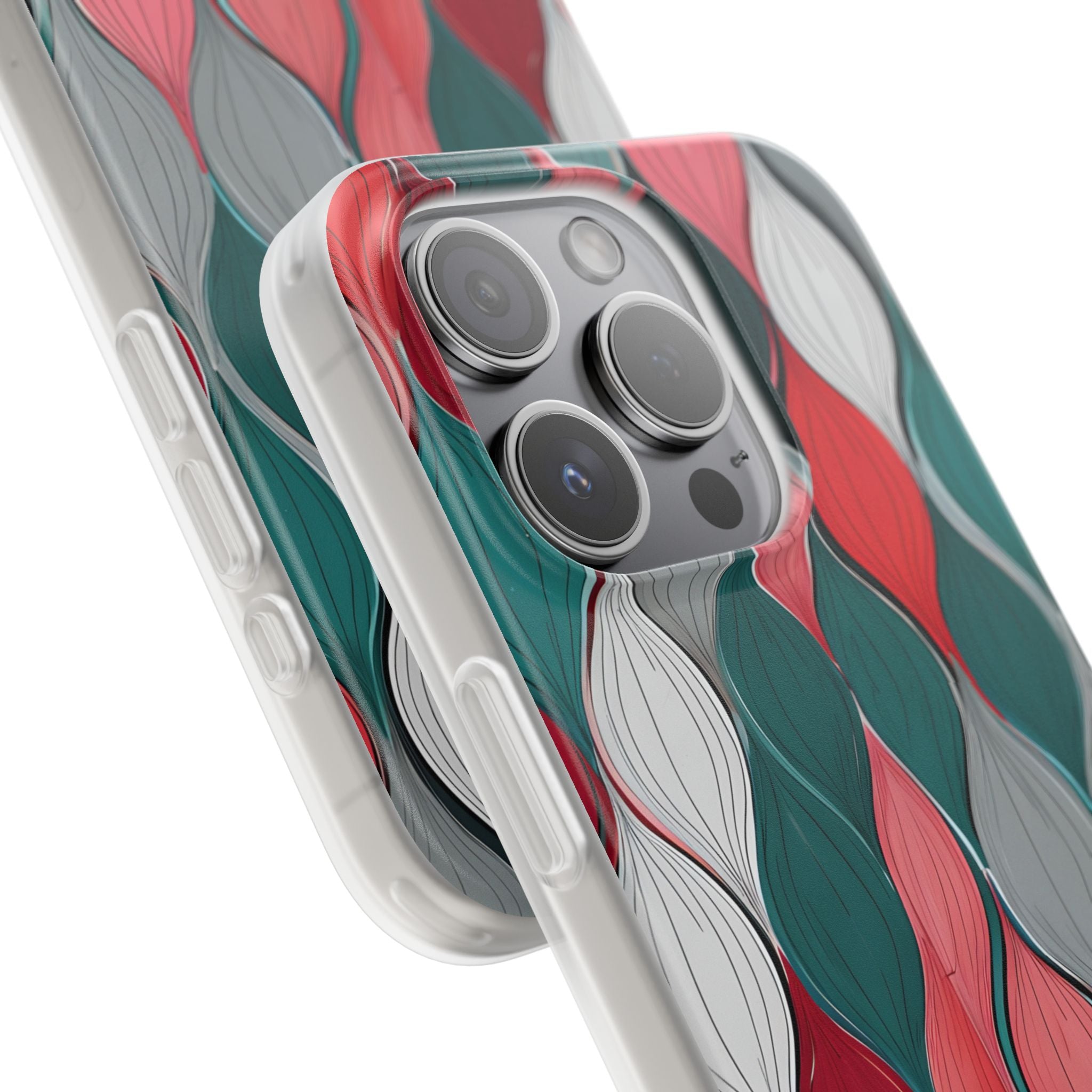 Leaf Cascade Teal iPhone 15 Pro Case - Soft