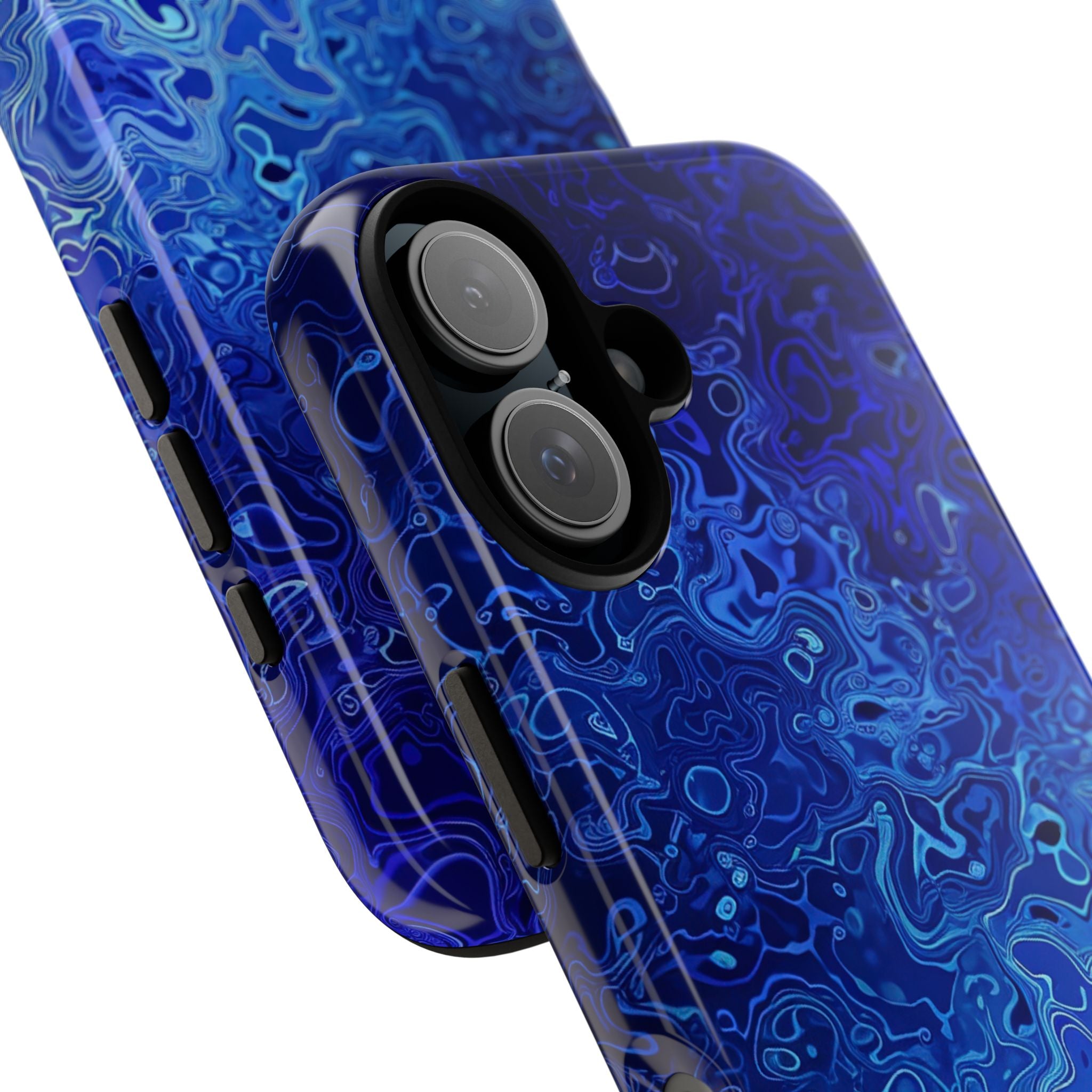 Swirling Blue Currents iPhone 16 - Tough