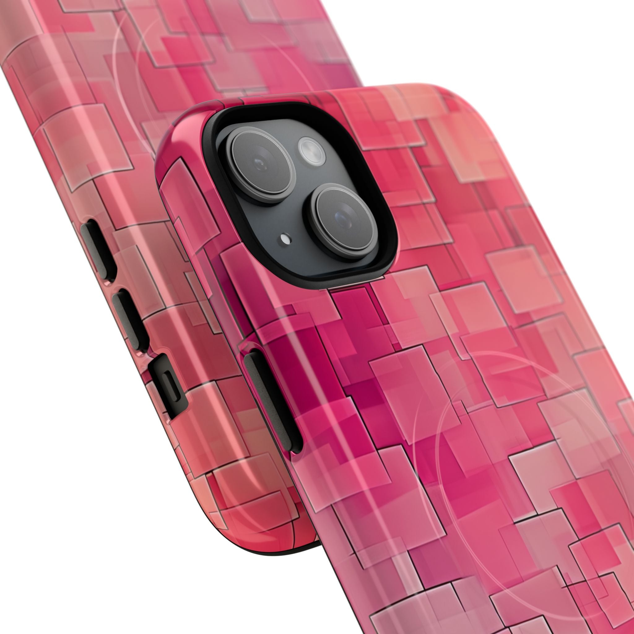 Layered Pink Geometry iPhone 15 - Tough+