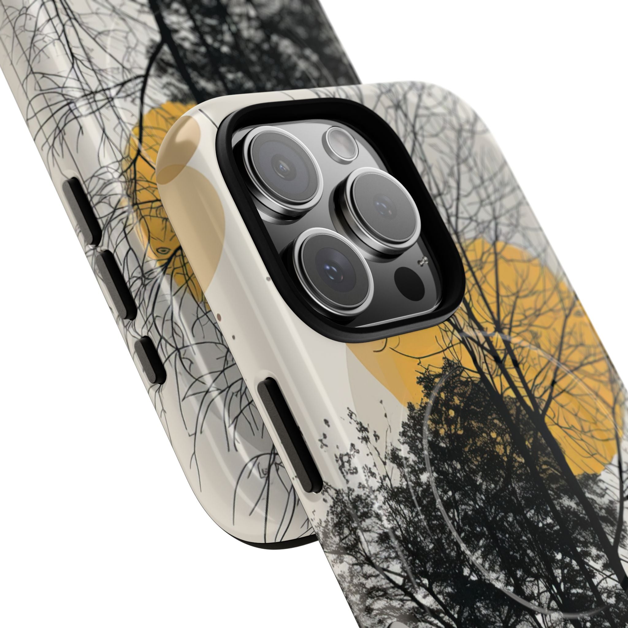 Silhouette della Foresta Dorata iPhone 16 - Tough+