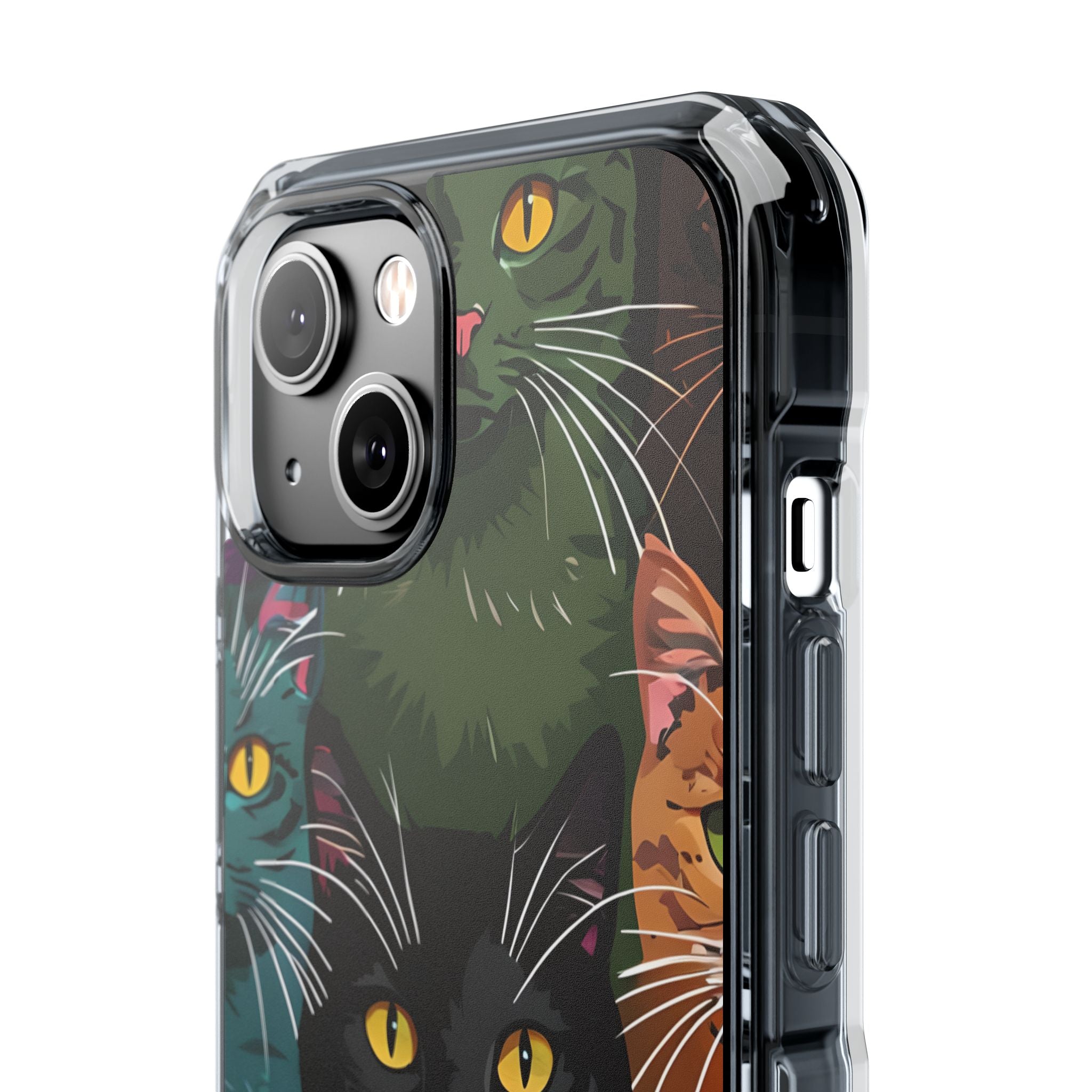 Teal Cat Grid iPhone 14 Case - Impact