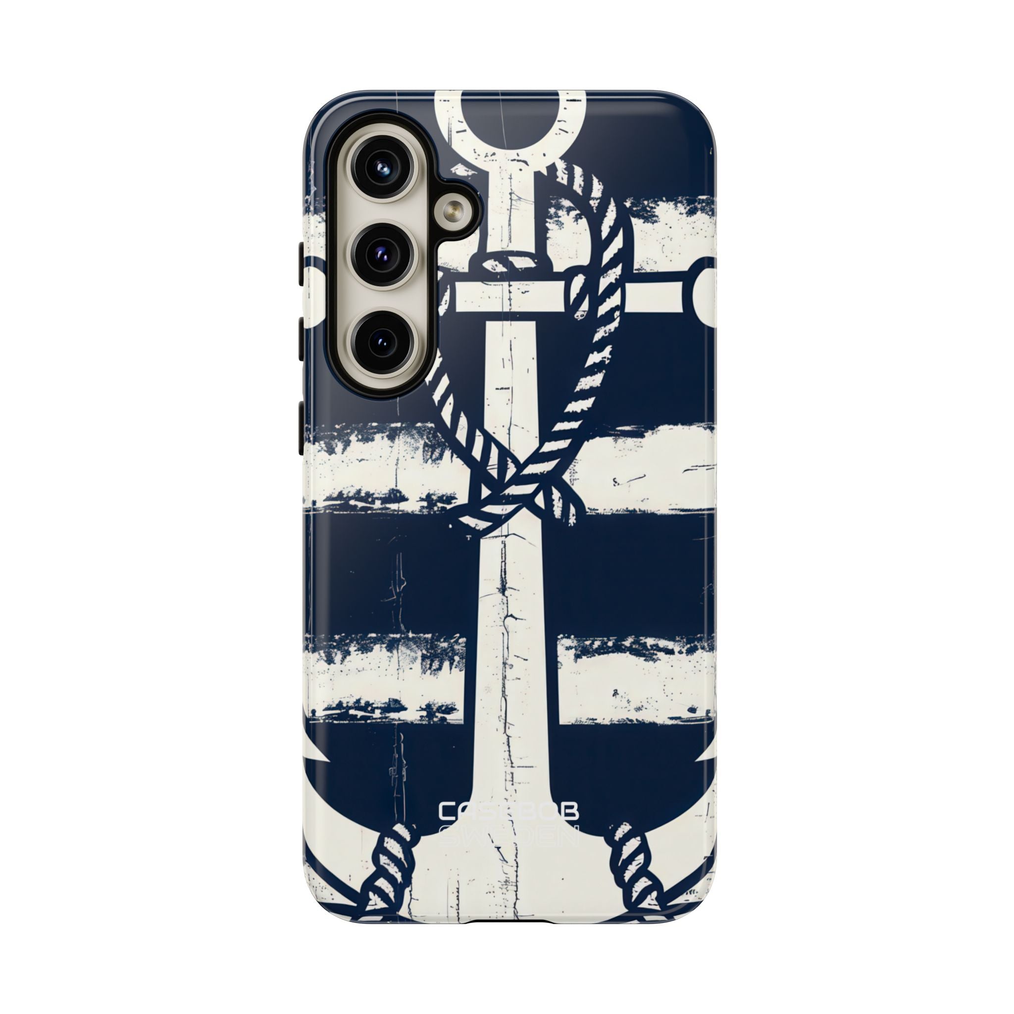 Navy Anchor Stripes Samsung S24 - Tough