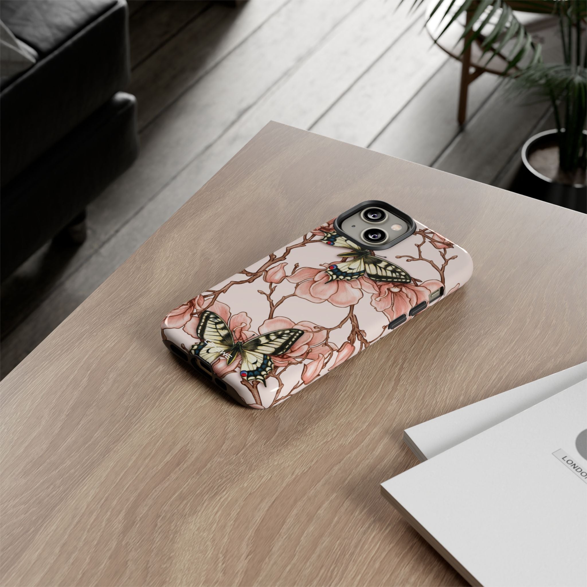 Butterflies and Magnolias Harmony - iPhone Case