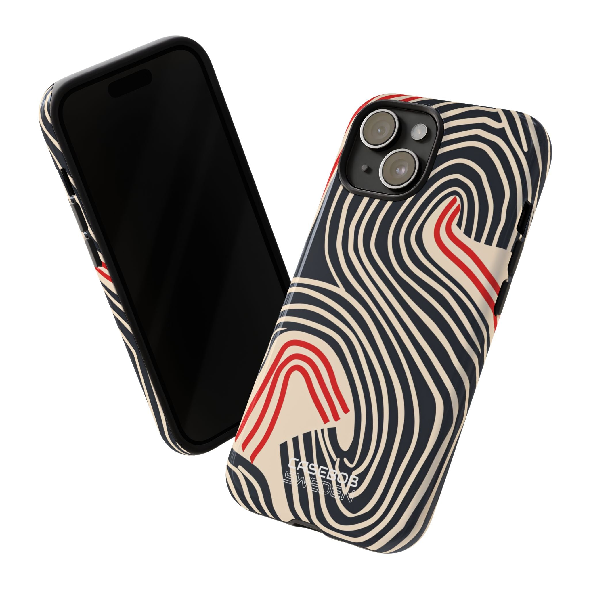 Wavy Red Flow iPhone 15 - Tough