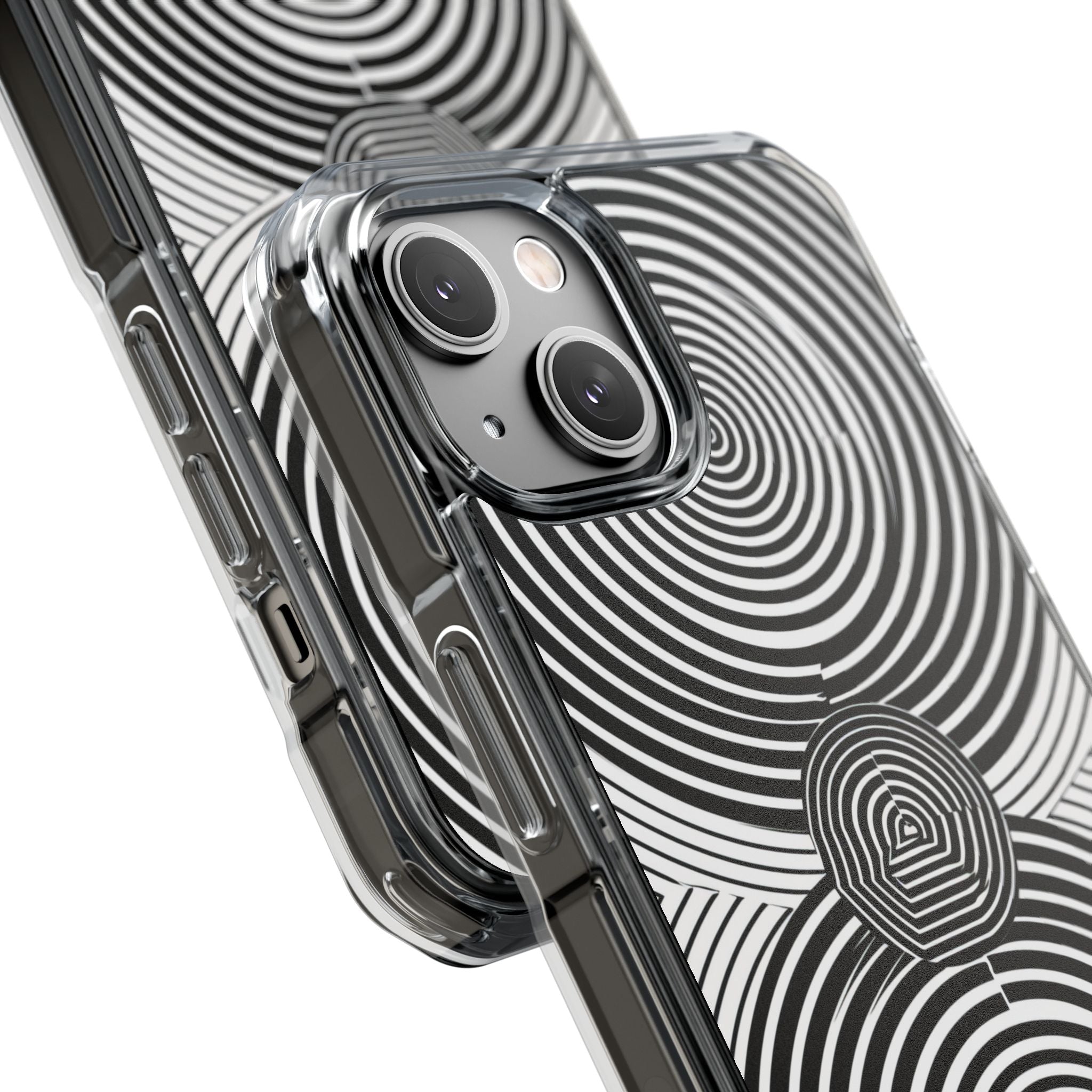Monochrome Spiral Motion iPhone 14 - Impact Clear+