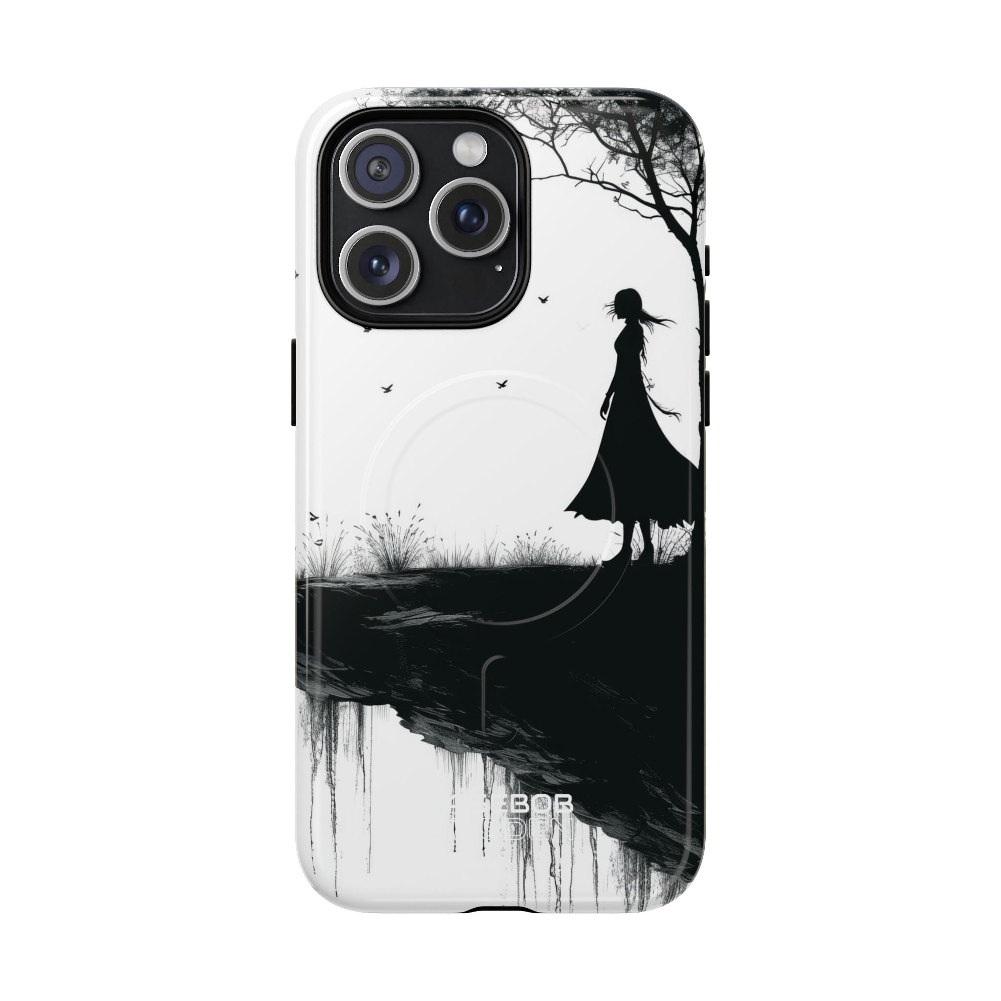 Silhouette sulla scogliera solitaria iPhone 15 - Tough+