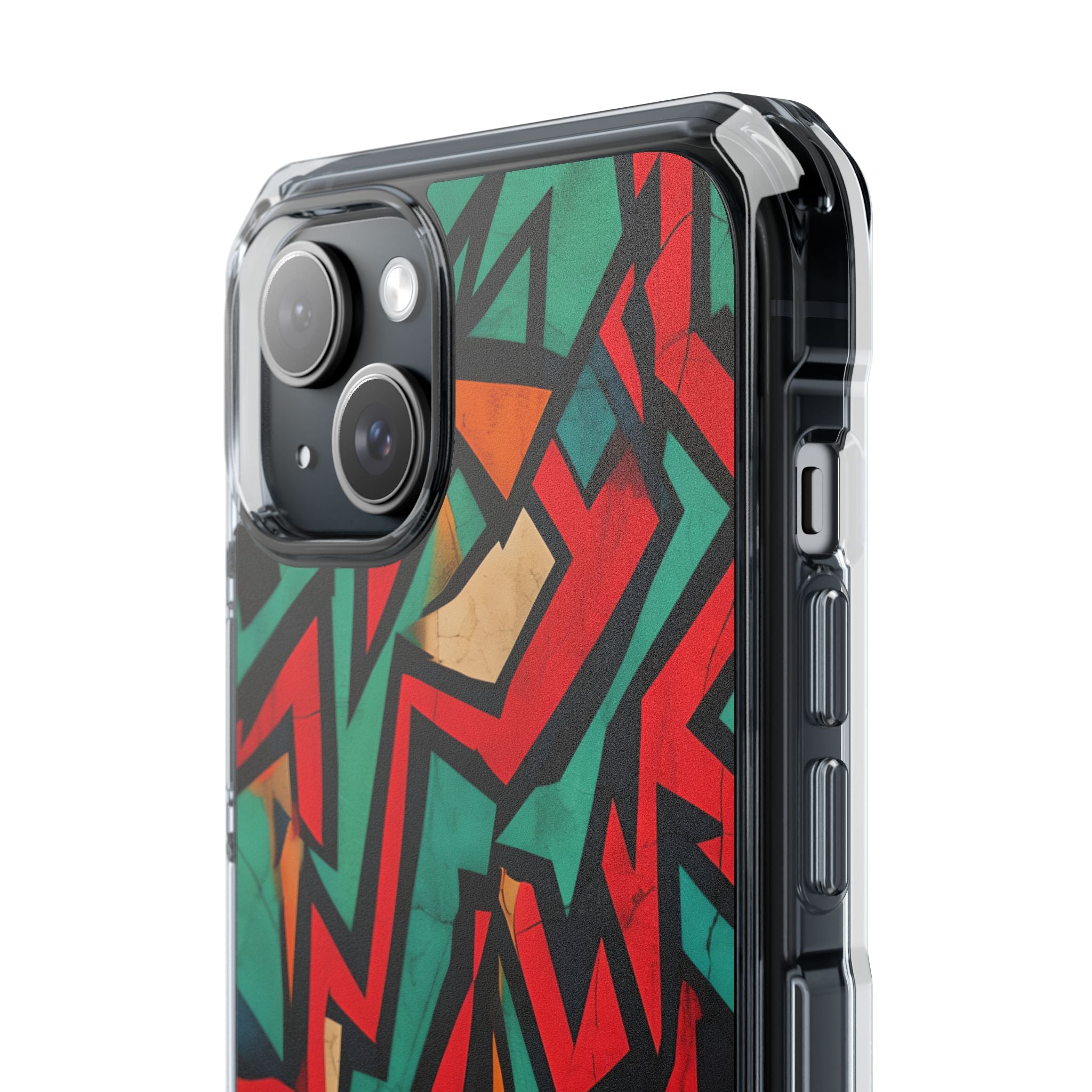 Crimson Zigzag iPhone 15 Plus Case - Impact