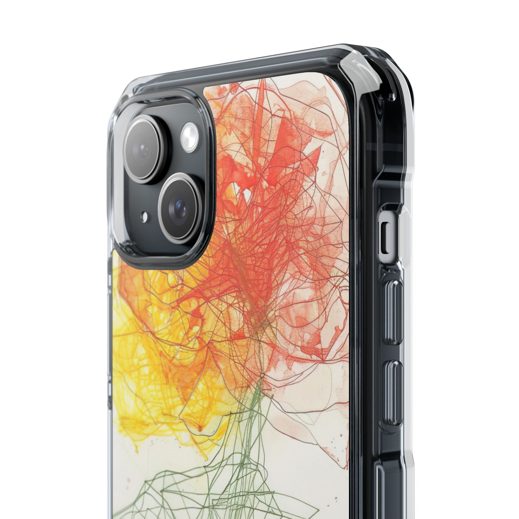 Fiery Blossom Tangle iPhone 15 - Impact Clear+