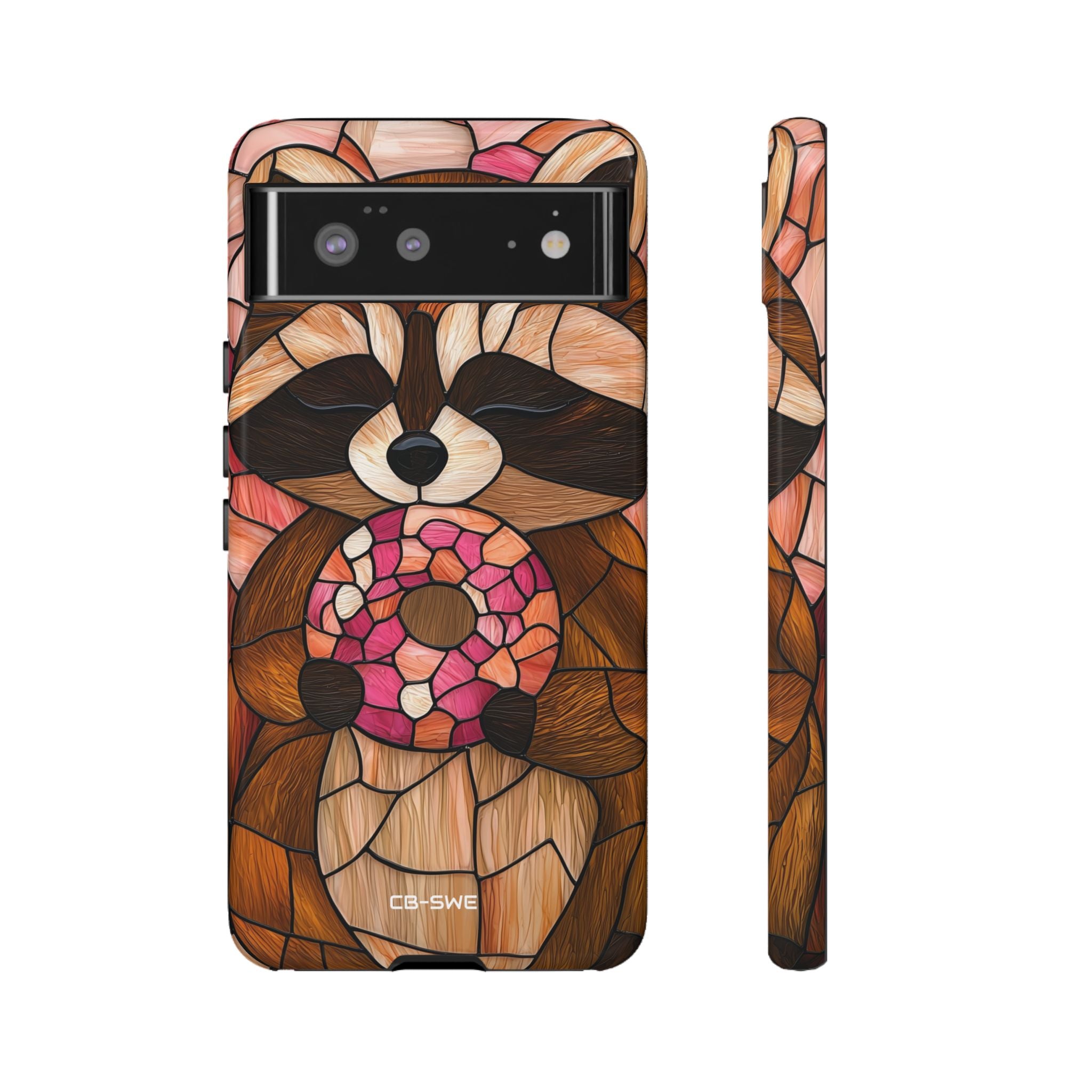 Raccoon Holds Donut - Google Pixel Case