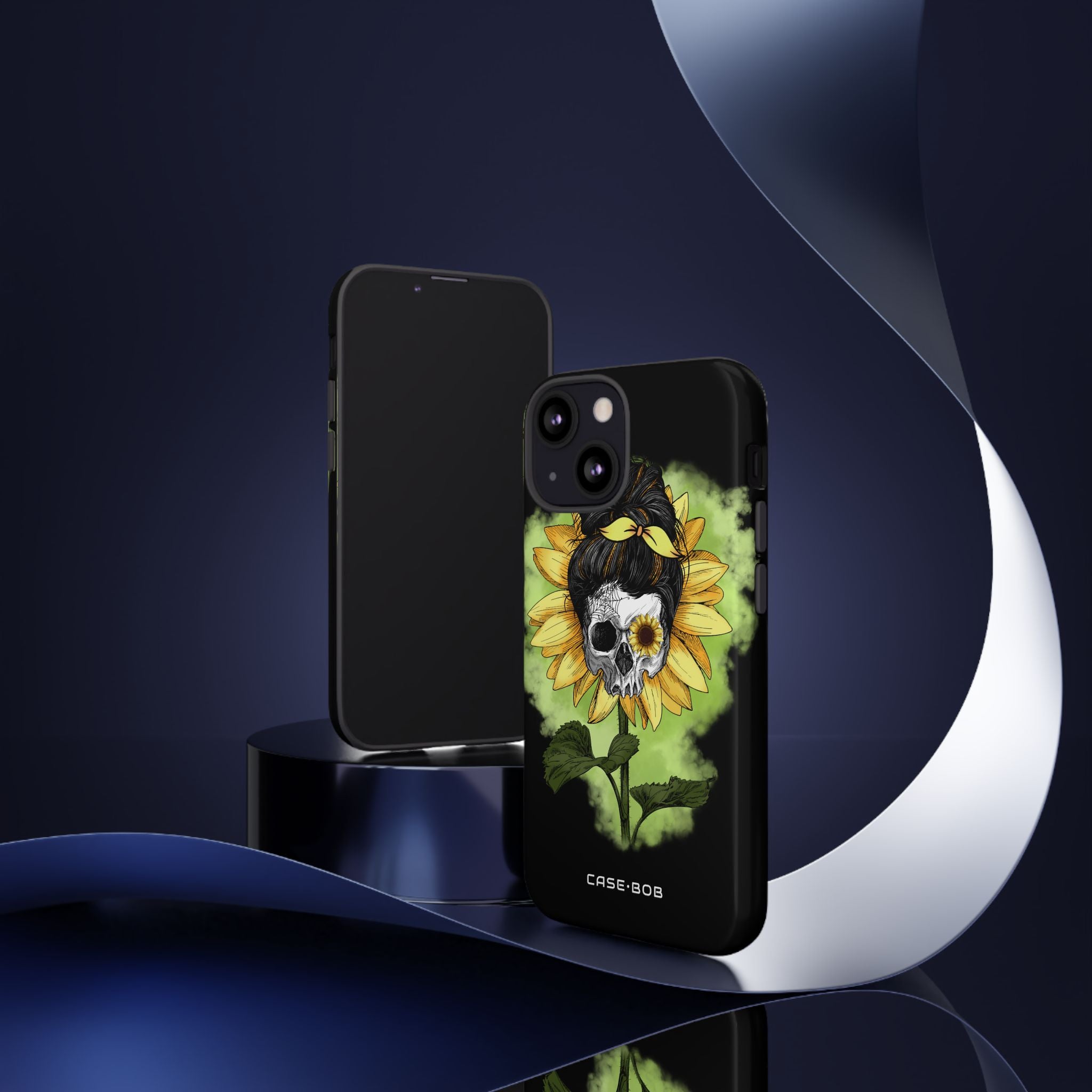 Sunflower Skull iPhone 13 Mini Case - Tough