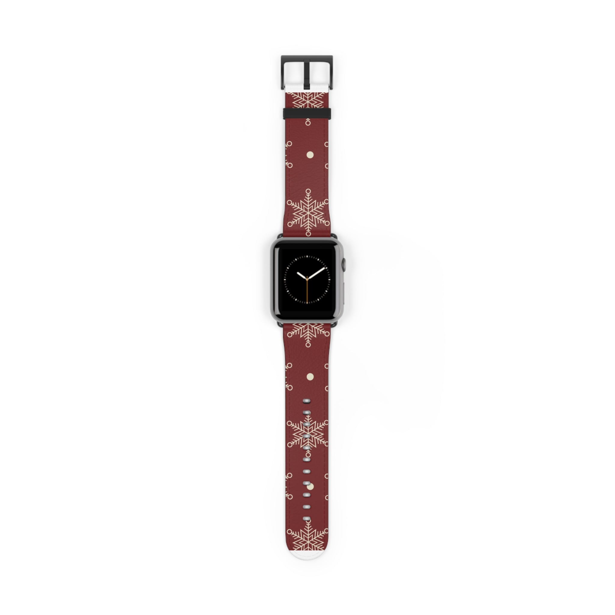 Cream Snowflakes Crimson - Watch Band