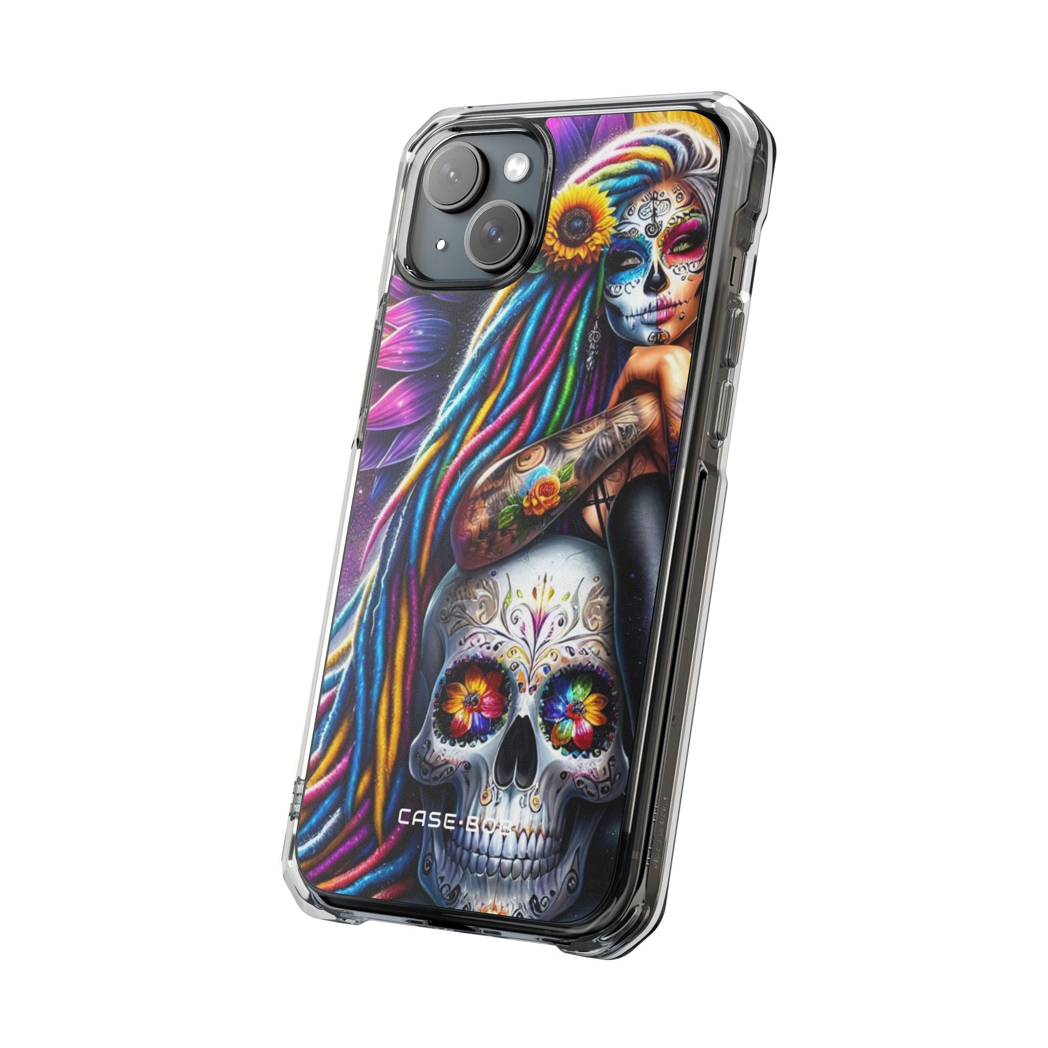 Sunflower Skull Glow iPhone 15 Plus Case - Impact