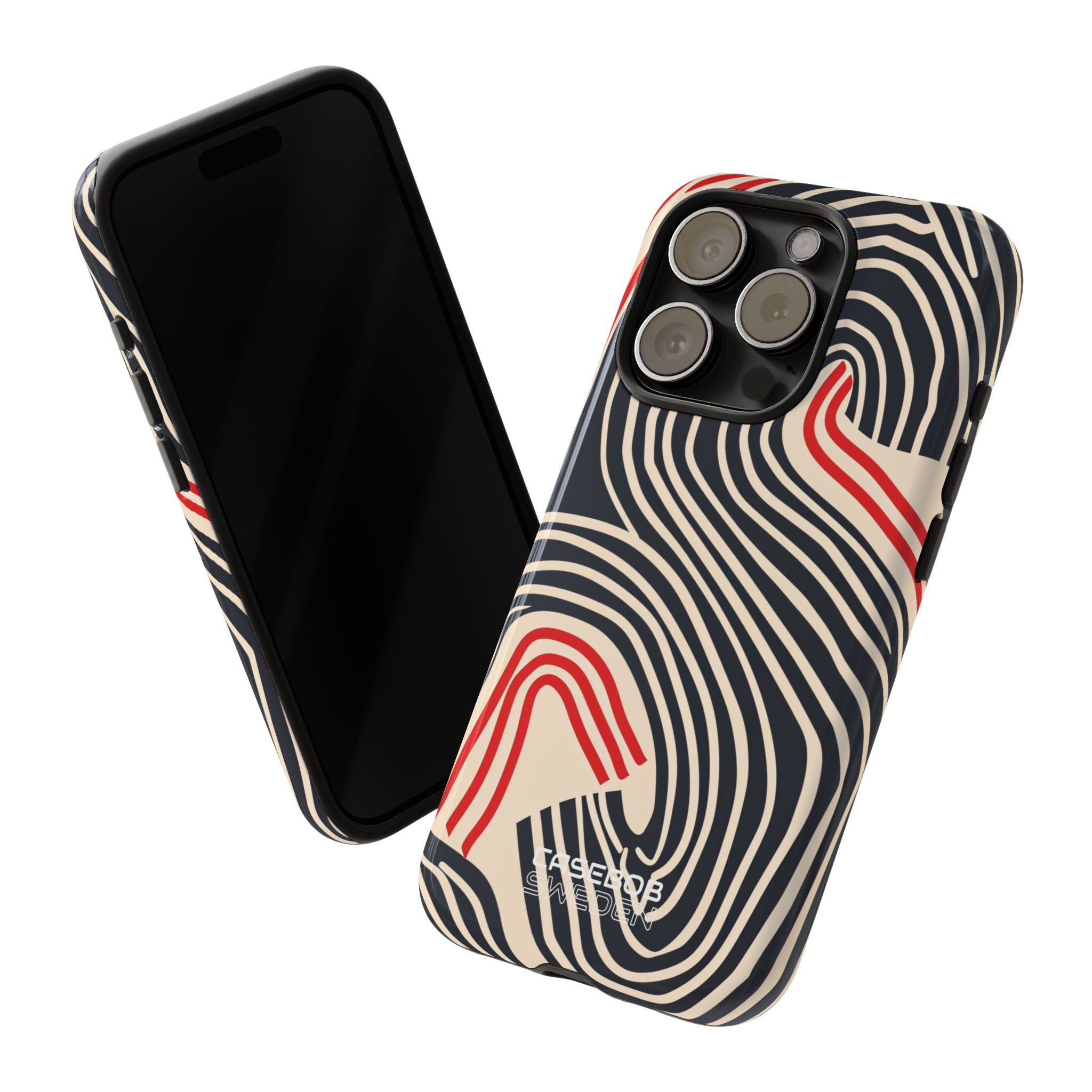 Wavy Red Flow iPhone 15 - Tough