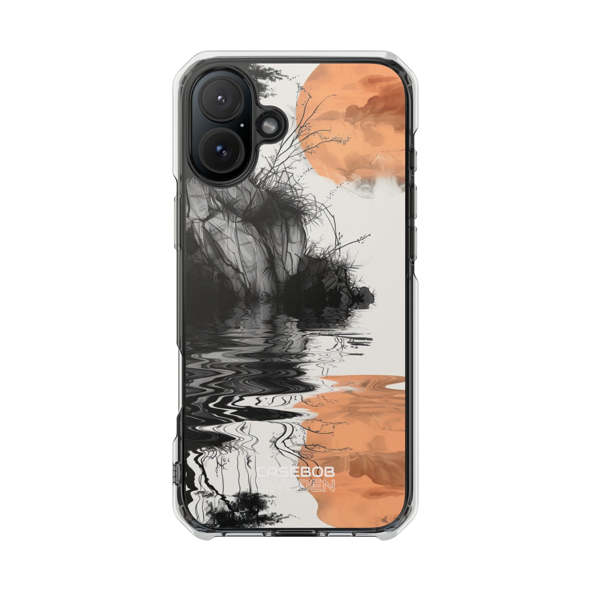 Orange Moon Reflection iPhone 16 - Impact Clear+