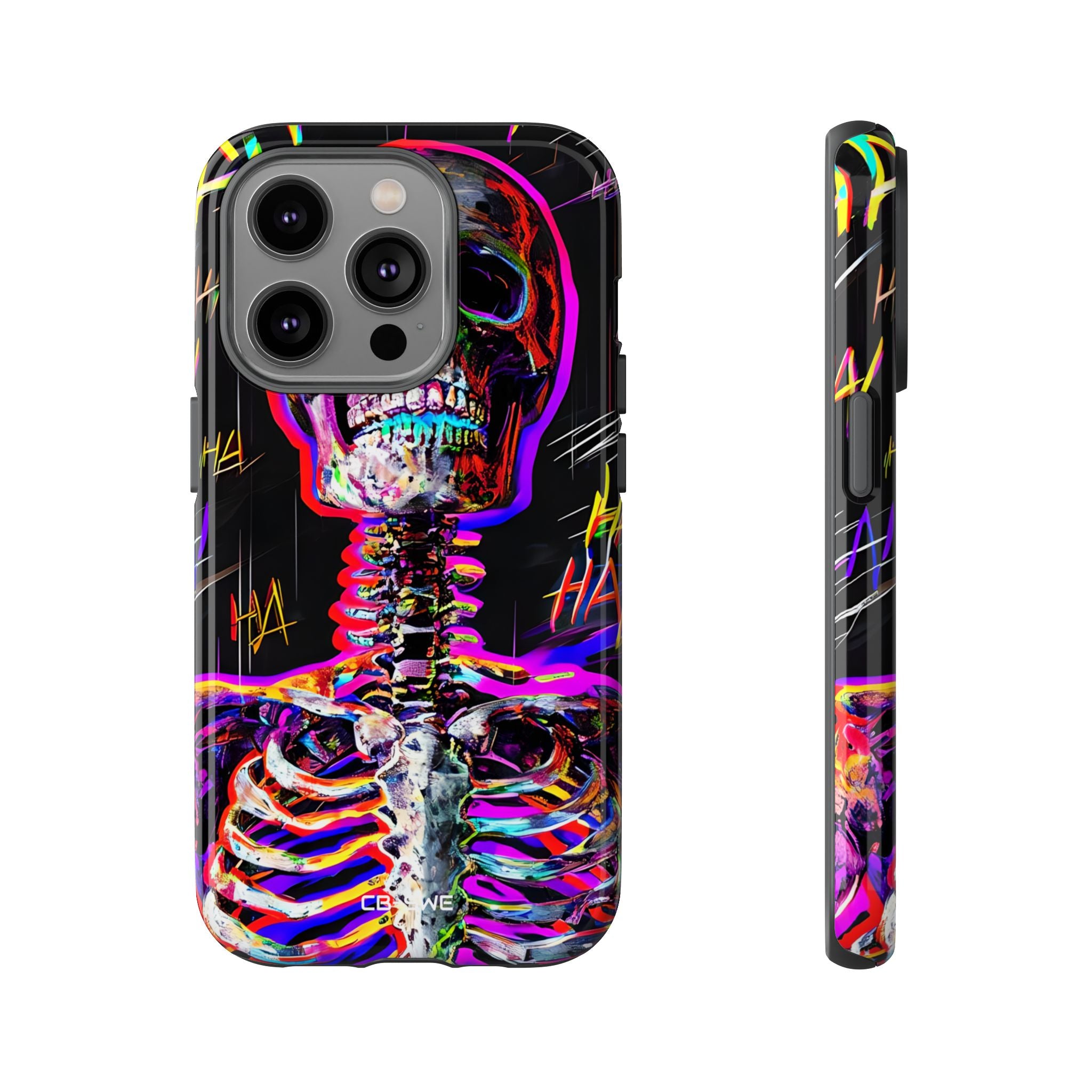 Neon Skeleton Chaos - iPhone Case