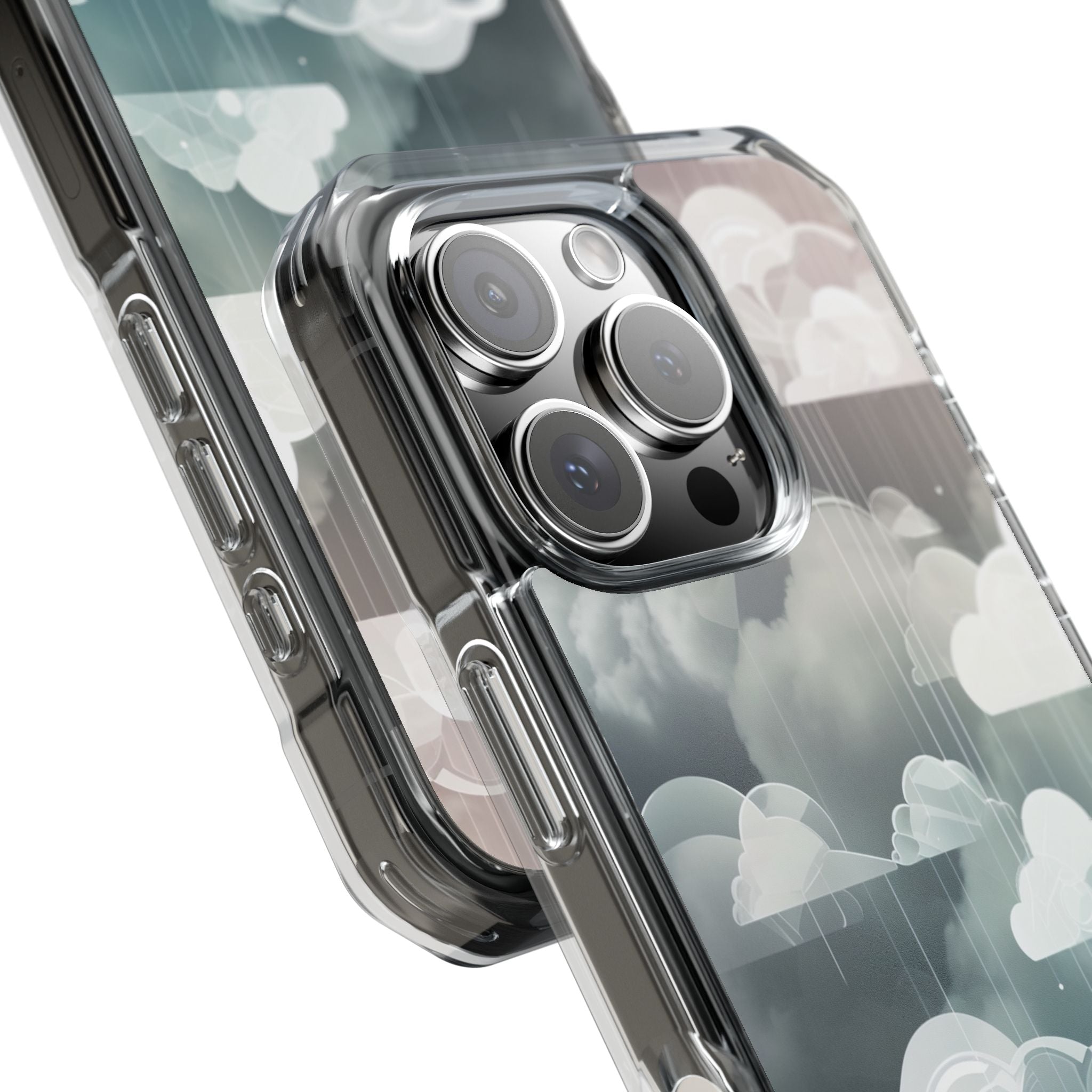Silver Dream Clouds iPhone 16 - Impact Clear+