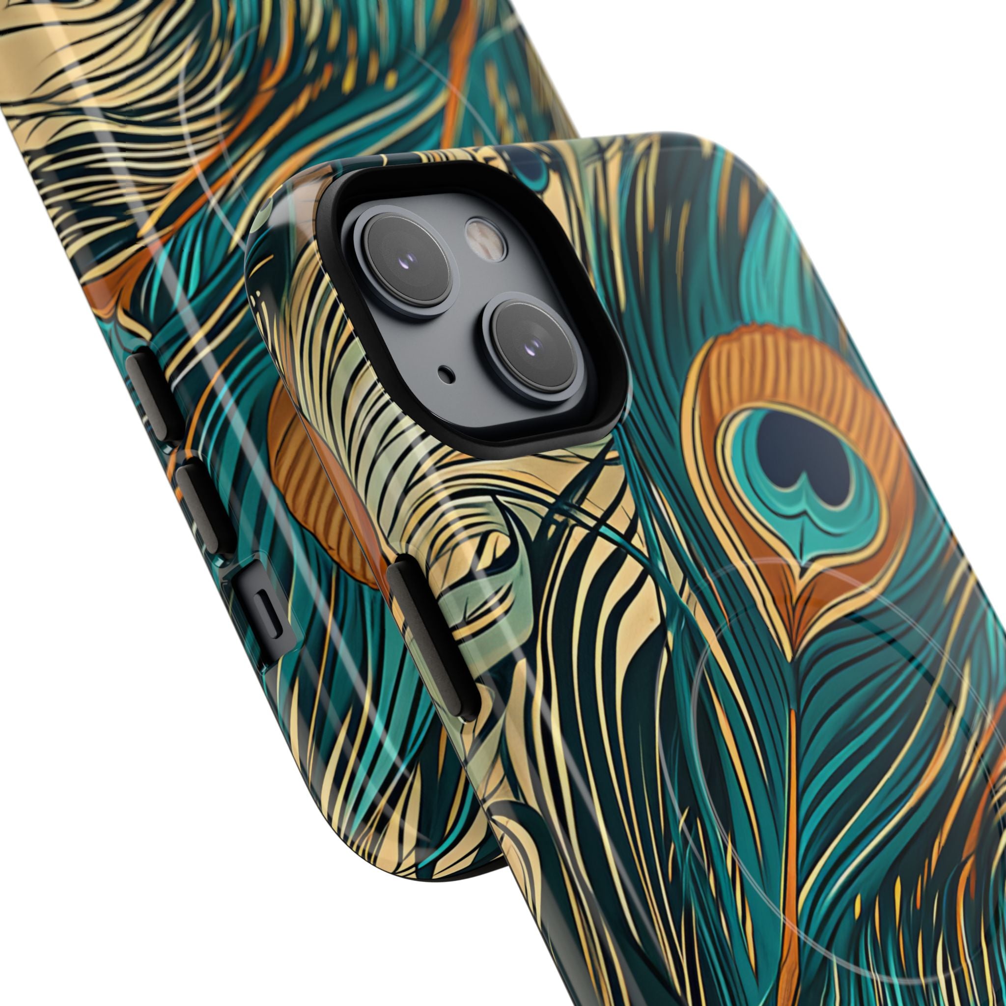 Peacock Feather Whirl iPhone 14 - Tough+