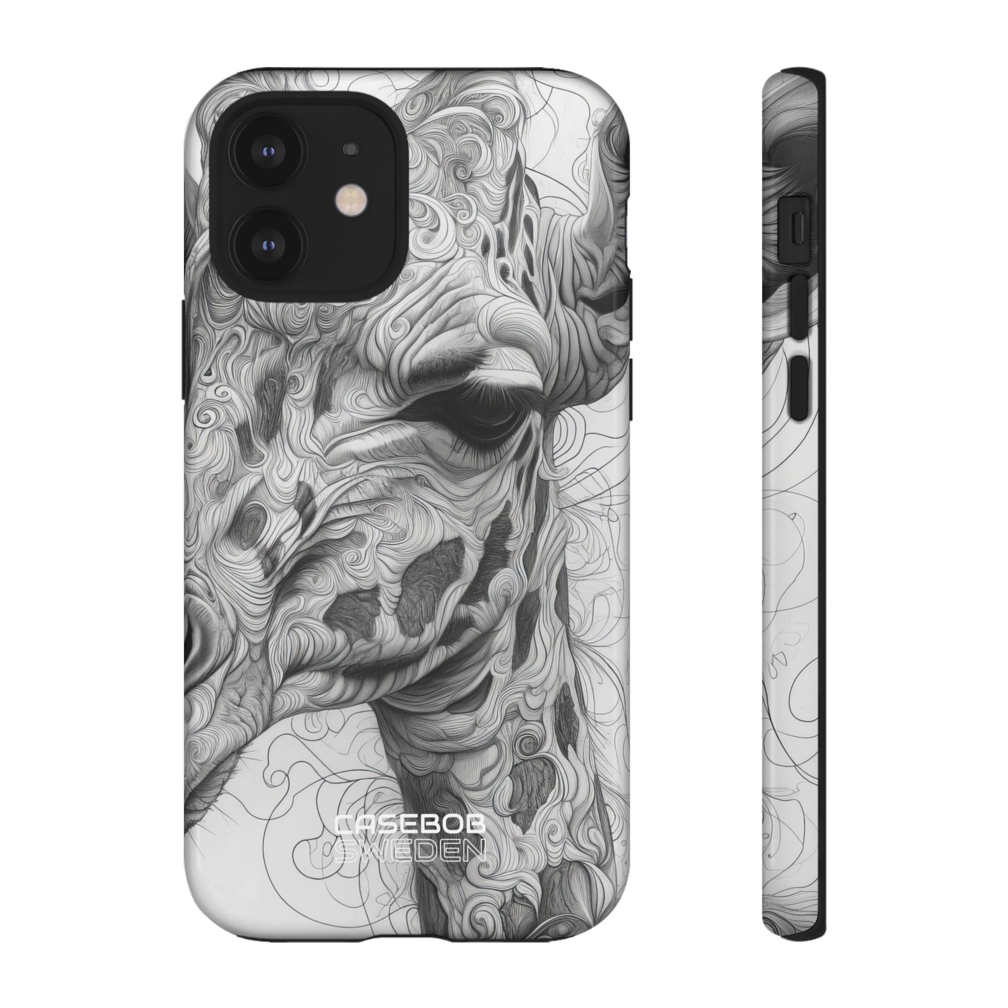 Swirling Giraffe Art iPhone 12 - Tough