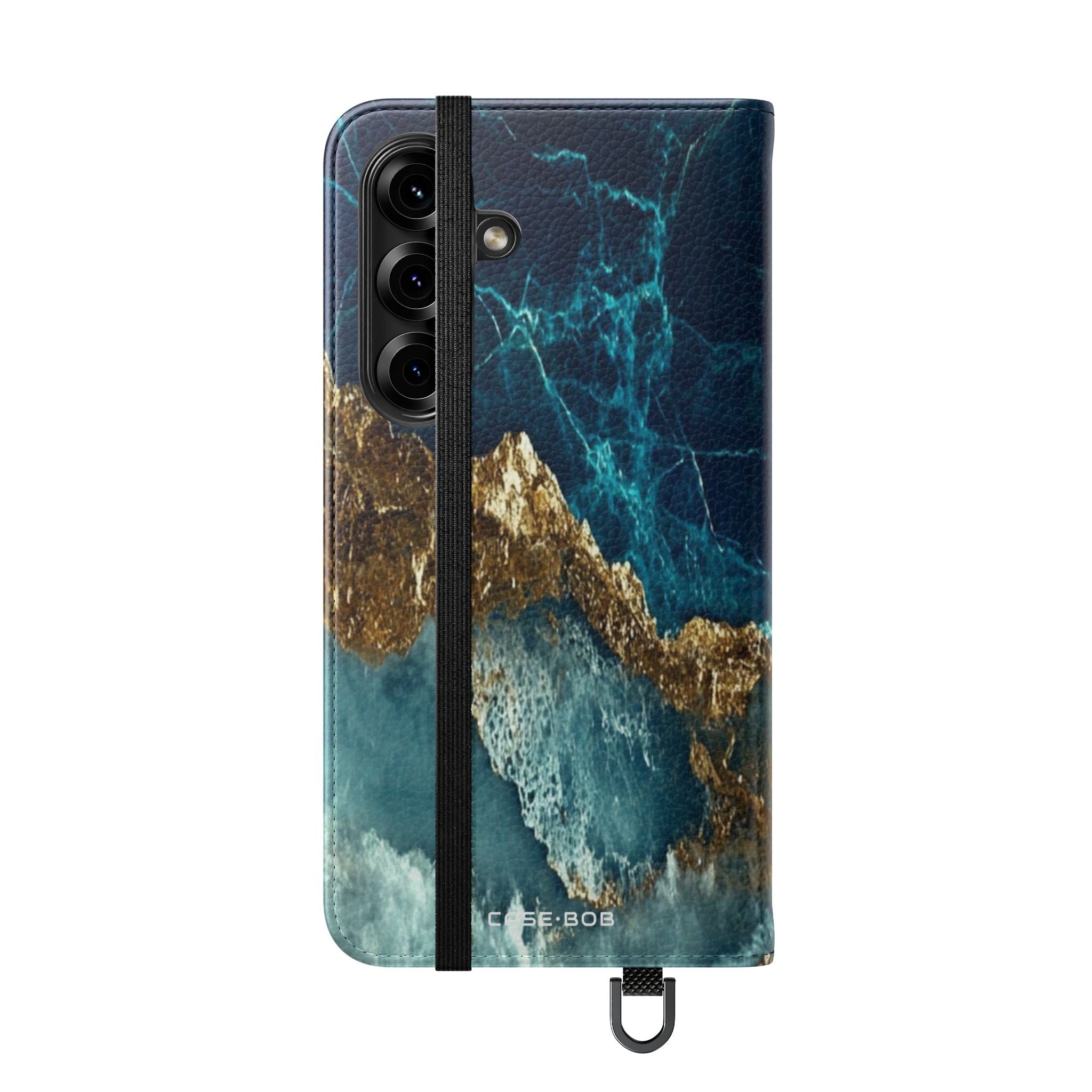 Golden Fracture Teal - Samsung S25 Case - Wallet