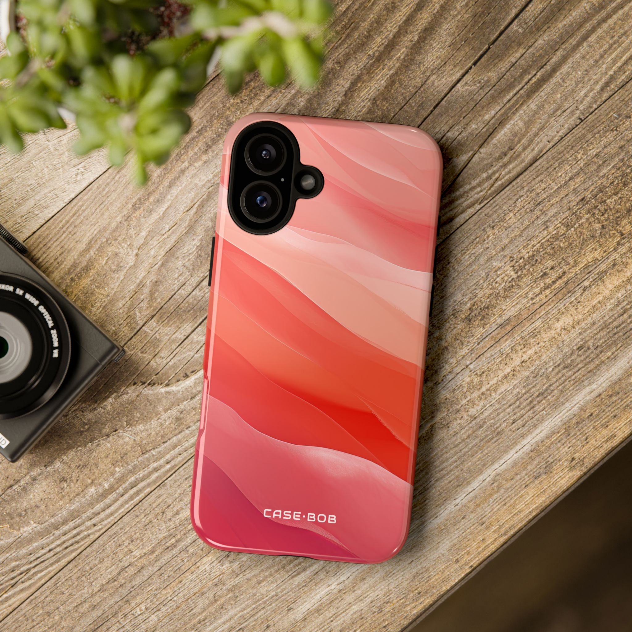 Flowing Bands Pink iPhone 16 Plus Case - Tough