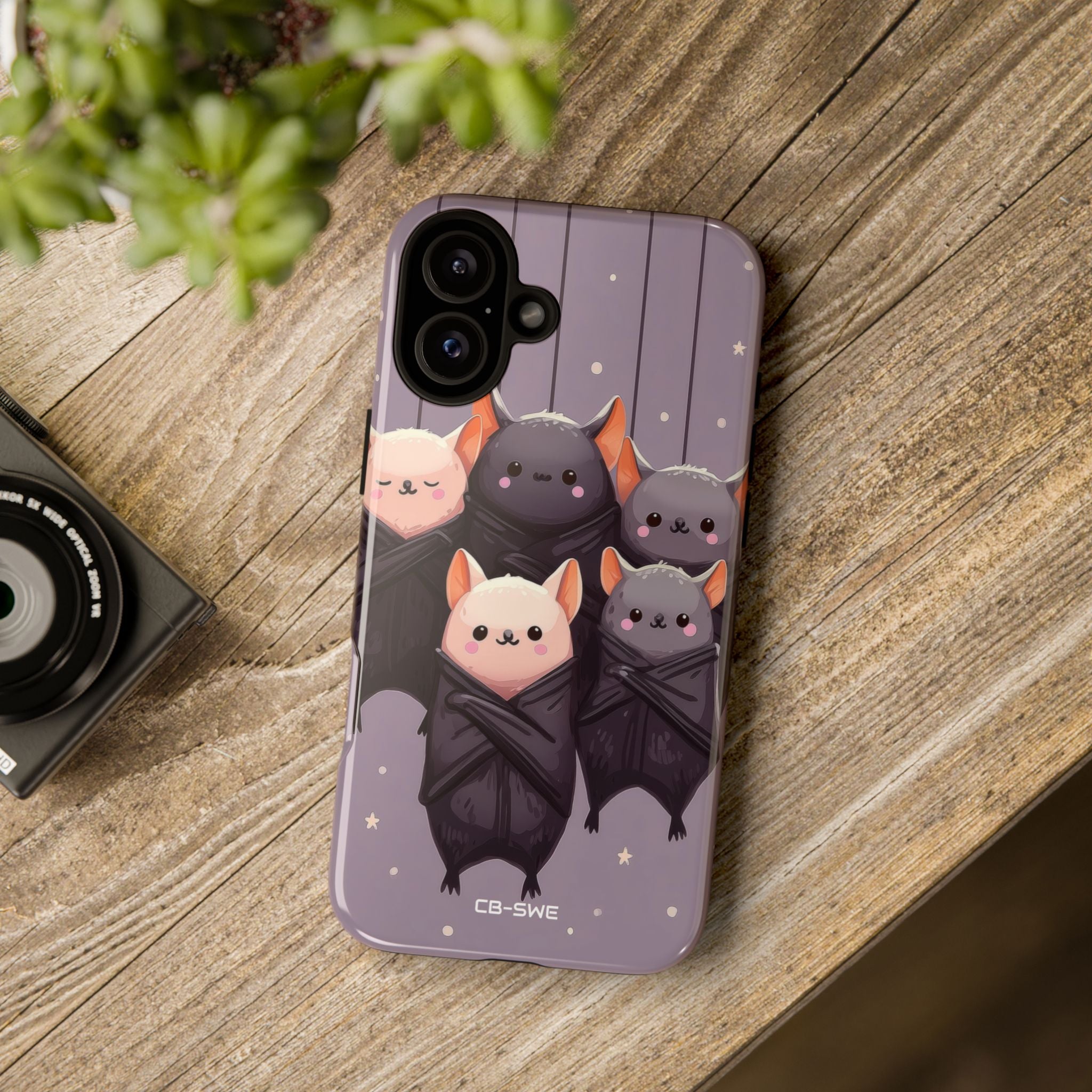 Playful Bats Hang - iPhone Case