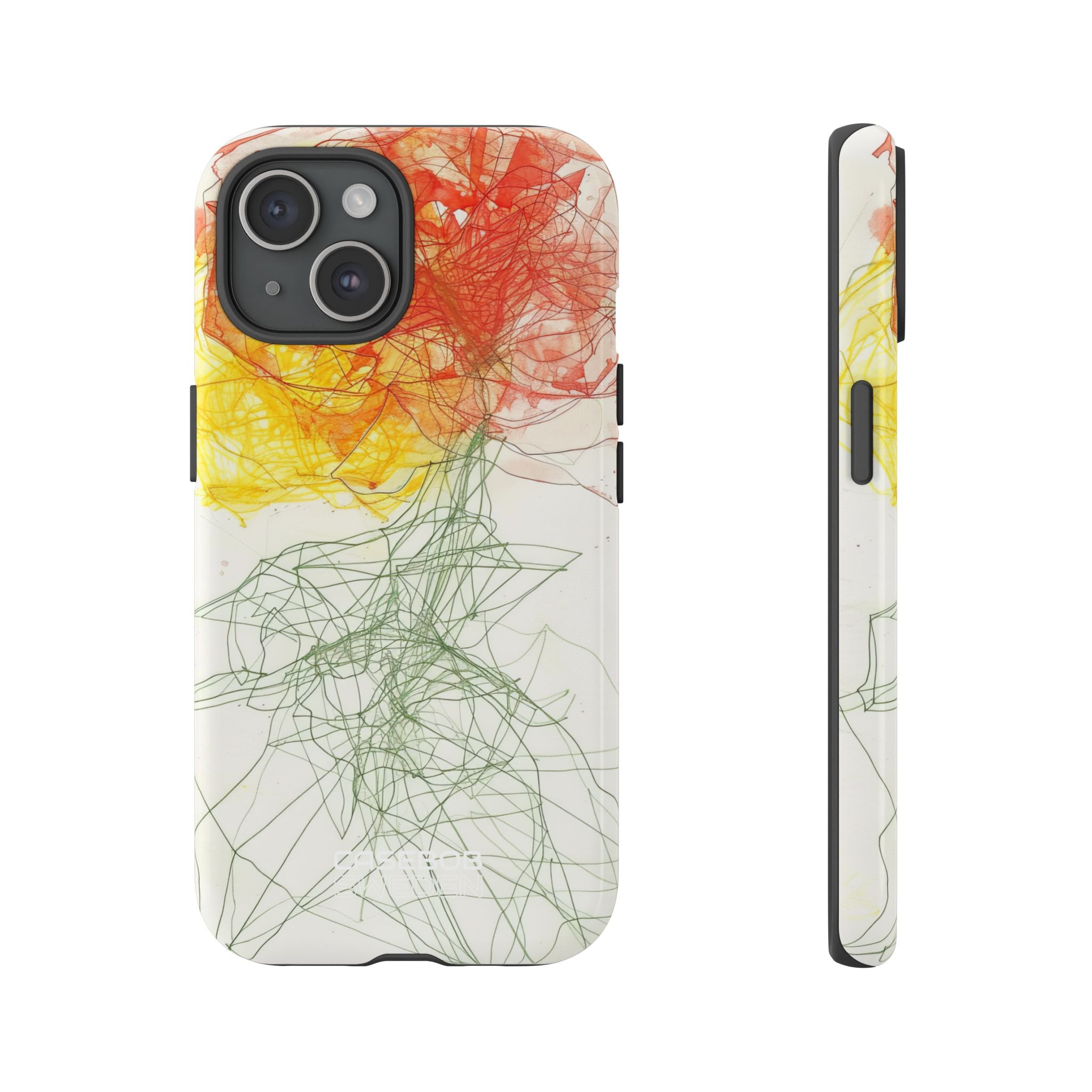 Fiery Blossom Tangle iPhone 15 - Tough